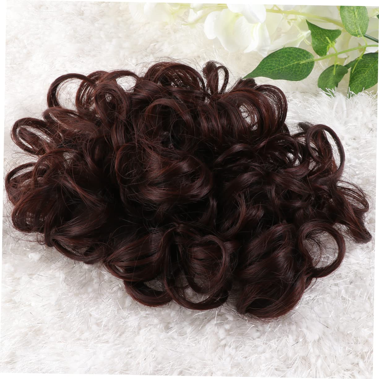 FOMIYES Hair Bun Maker for Women - Instant Wavy Curly Hair Extensions, Donut Chignon Hairpiece in Natural Chestnut Color | Perfect for Parties, Weddings & Everyday Styling
