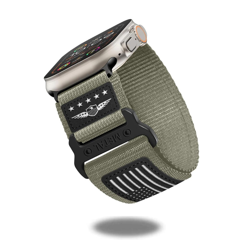 USA Flag Sport Woven Nylon Watch Bands - Durable & Adjustable for Running, Hiking, Fitness & Outdoor Activities
