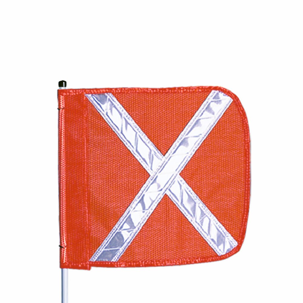 FS10 Split Pole Safety Flag with Reflective X - 12