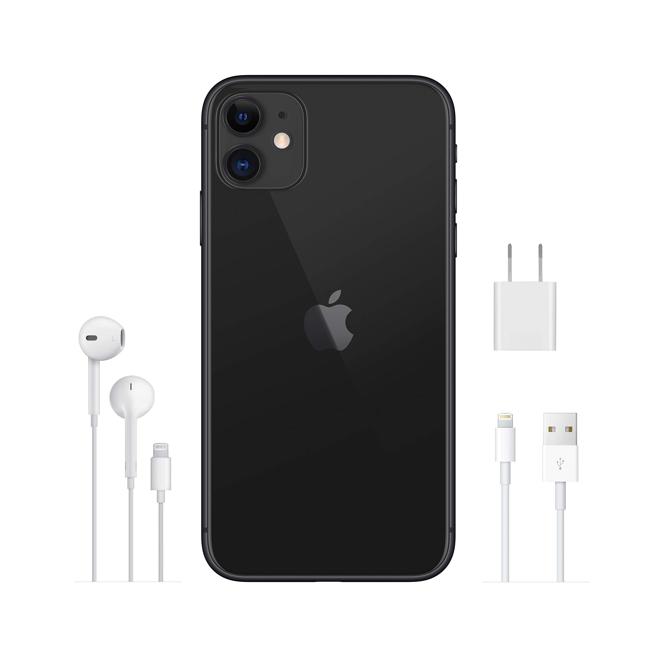 Apple iPhone 11 128GB - Unlocked Smartphone (Black) with Cricket Wireless Plan - Perfect for Streaming, Gaming & Social Media