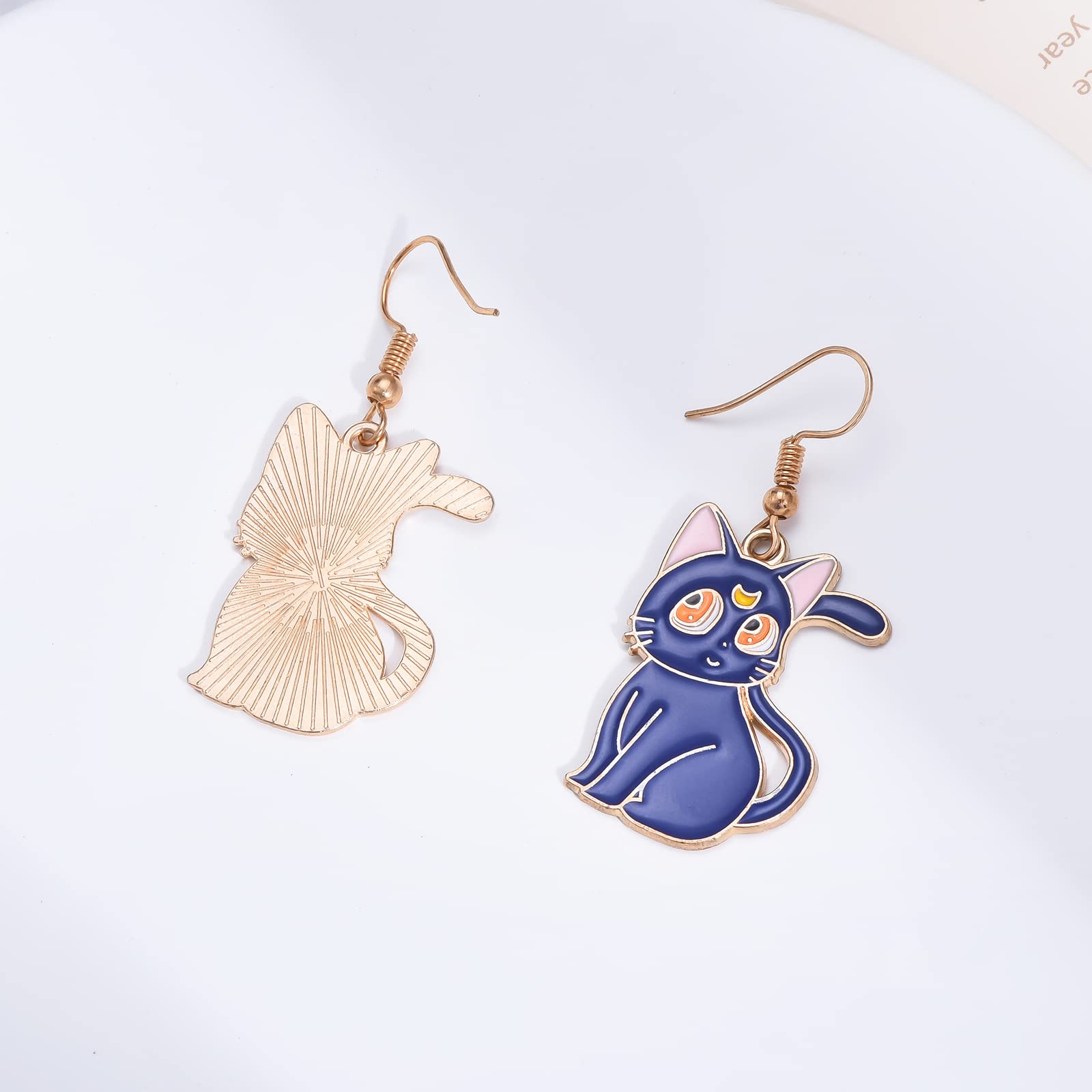 Stylish White and Black Cat Dangle Earrings for Women | Fashion Jewelry Gift for Cat Lovers | Perfect for Parties, Date Nights & Everyday Wear