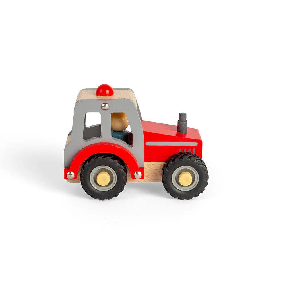 Wooden Red Tractor Toy for Kids - Farm Vehicle Playset with Moving Parts - Perfect for Pretend Play, Birthday Gifts & Early Learning Development