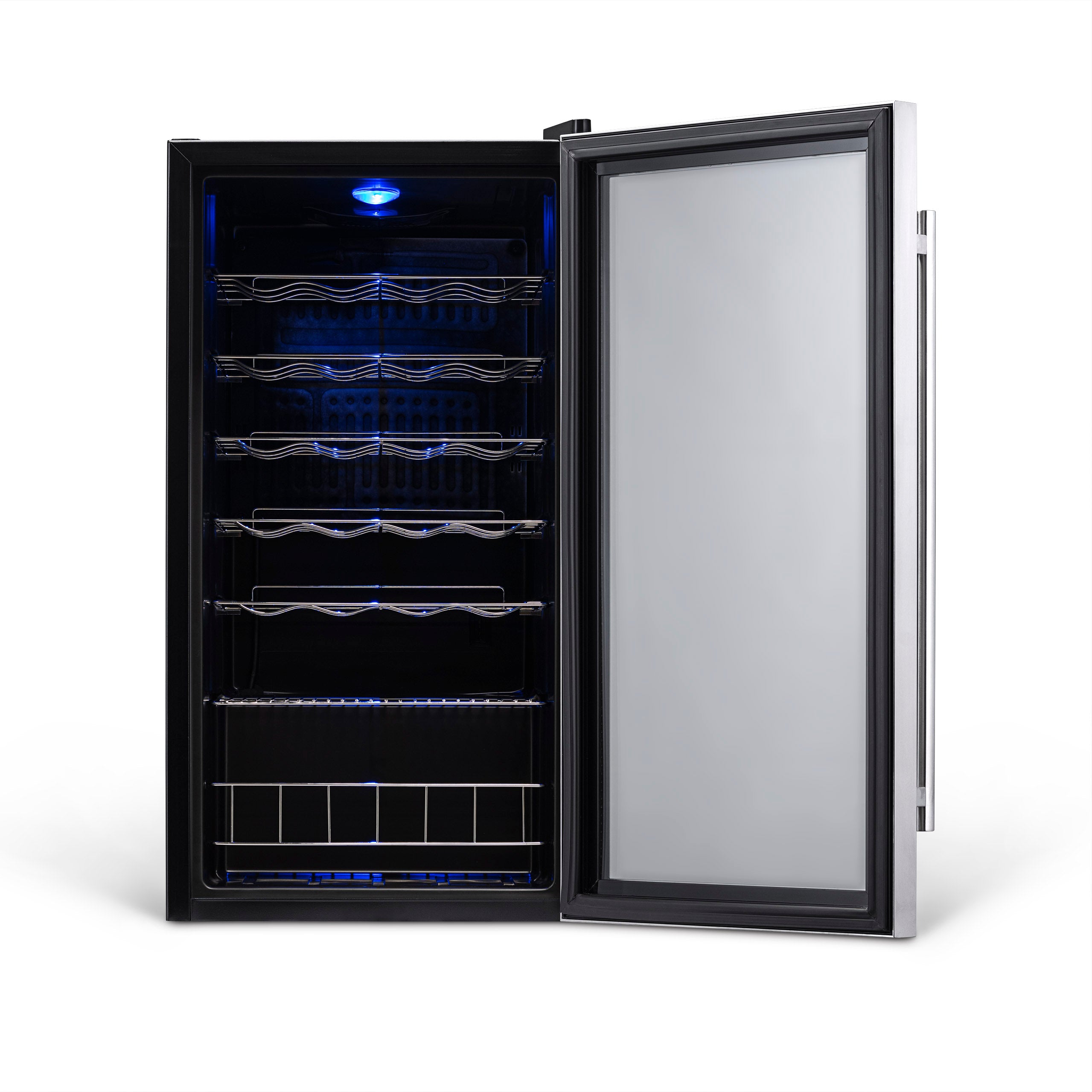 Newair® 27 Bottle 16.9 Stainless Steel Freestanding Wine Cooler Refrigerator - Perfect for Home Bars, Restaurants, and Wine Cellars