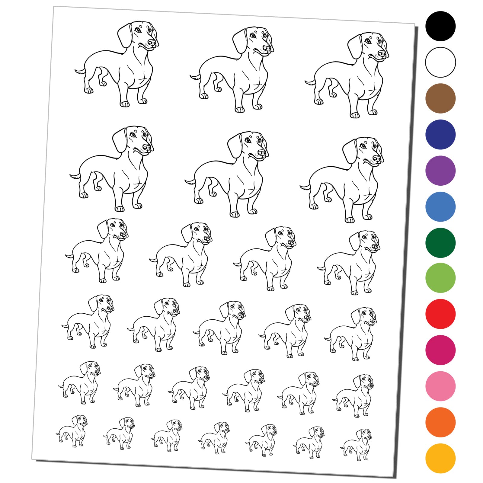 Devoted Dachshund Wiener Dog Temporary Tattoos - Waterproof Fake Body Art Set (Black, 1 Sheet) | Perfect for Pet Lovers, Costume Parties & Animal-Themed Events
