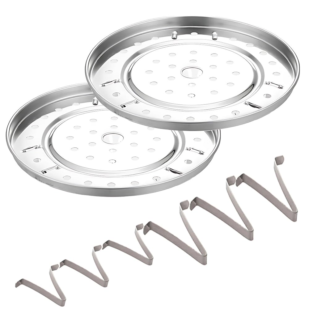 10.8 Inch Stainless Steel Cooker Rack 2-Pack - Pressure Canner Rack with 3 Short & 3 Tall Detachable Legs for Cooking, Baking, Steaming, Toasting - Perfect for Canning Jars, Bread, Toast, Salad Prep (10.8