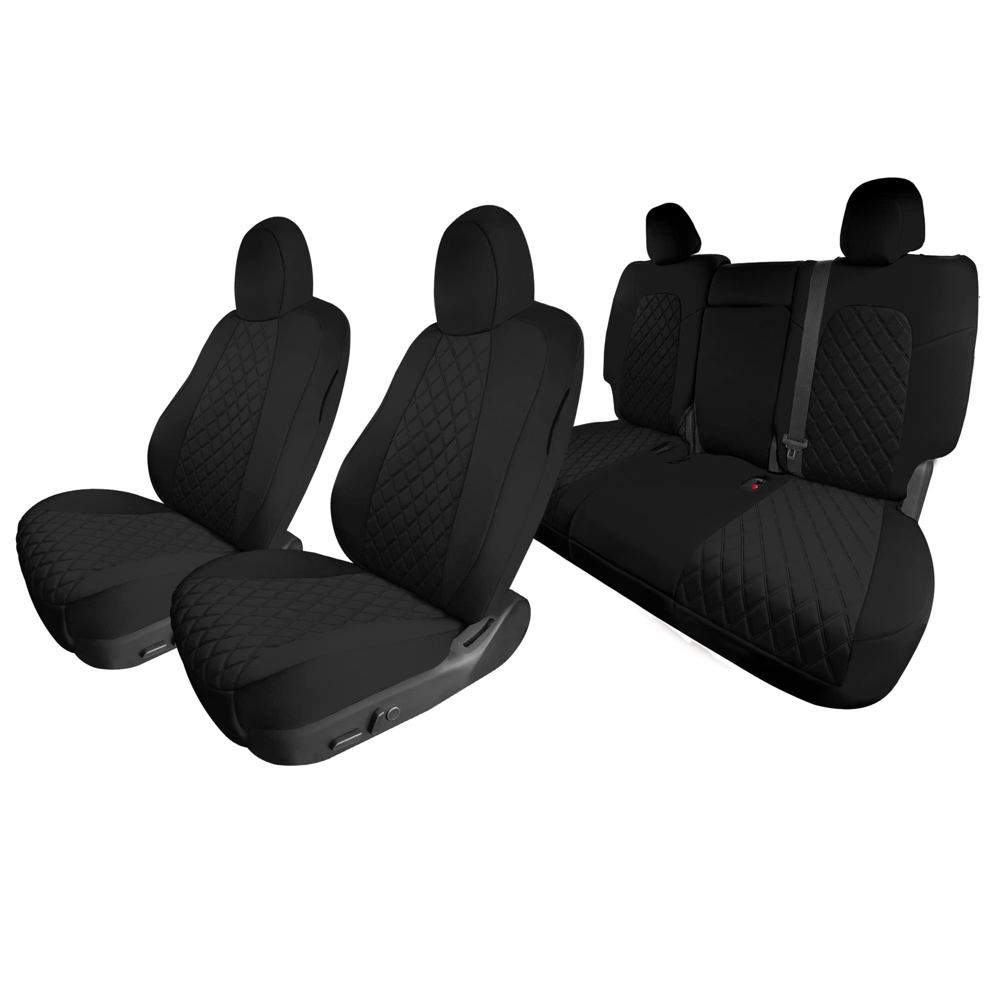Custom Fit Tesla Model Y Seat Covers (2020-2024) - Waterproof Black Full Set | Premium Automotive Interior Accessories | Perfect for Road Trips, Daily Commutes & Family Protection