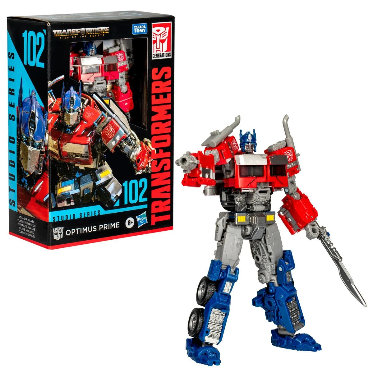 Optimus Prime Transformers: Rise of the Beasts Voyager Class Action Figure - Official Studio Series 102 Collectible Toy for Kids & Adults - Perfect for Display, Play, and Movie Reenactments