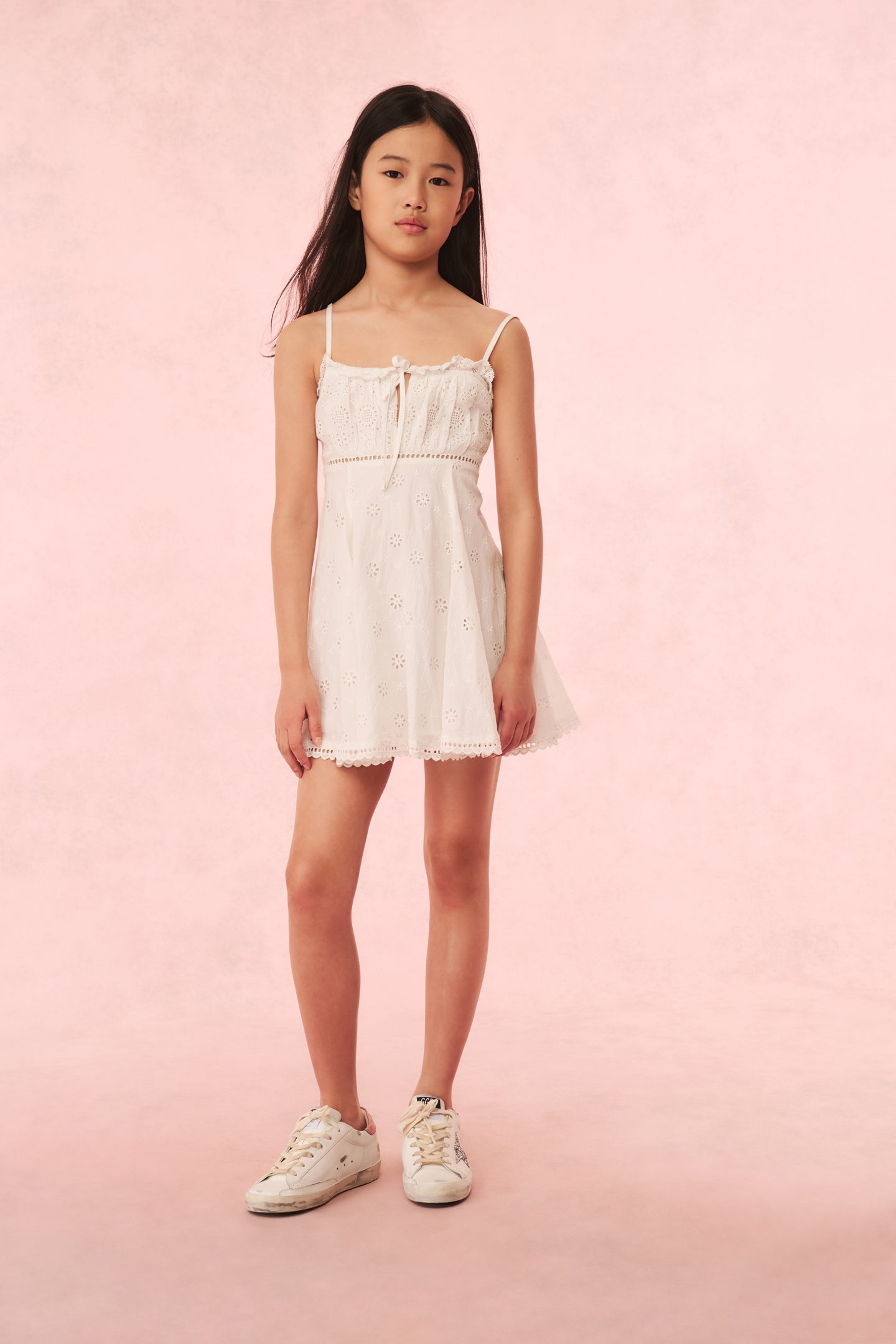 Girls Taralynn Eyelet Lace Dress - Elegant Floral Embroidery Summer Party Dress for Toddler Girls | Perfect for Birthday Parties, Weddings & Special Occasions