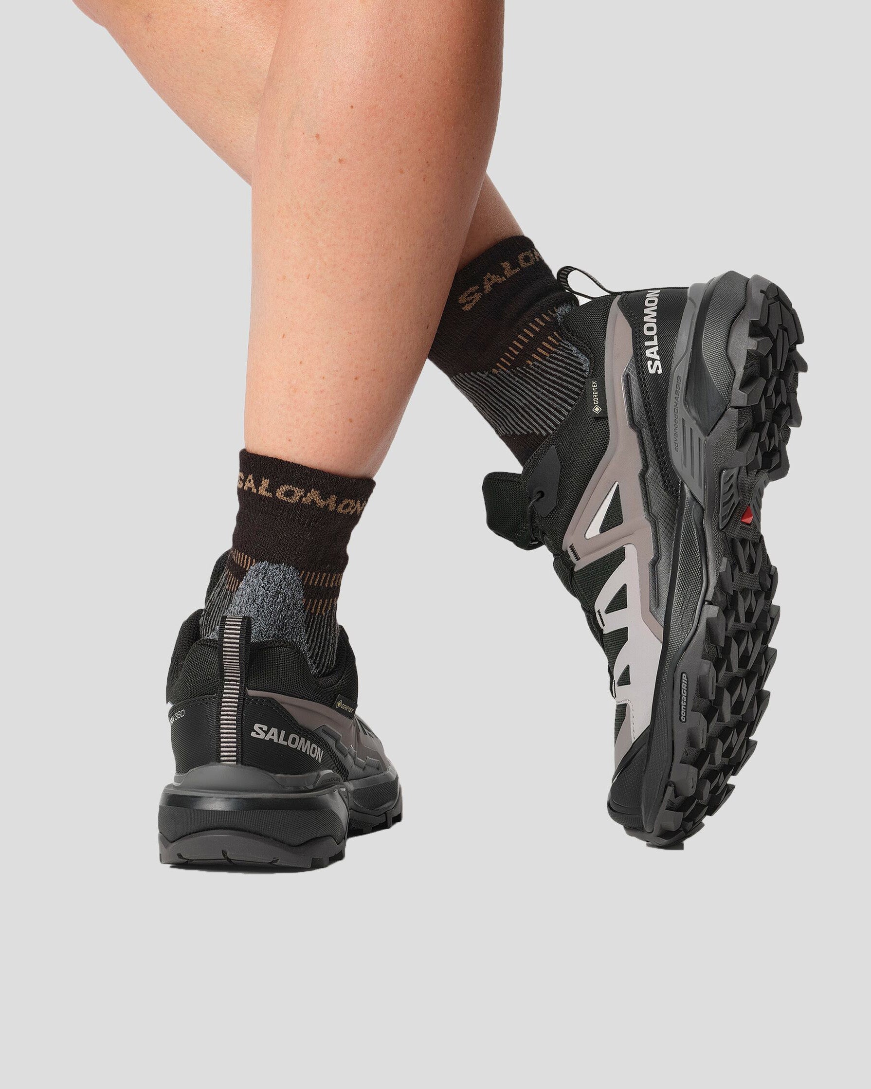 Women's Salomon X Ultra 360 GTX Waterproof Hiking Shoes - Lightweight Trail Running Shoes for Outdoor Adventures (Black/Plum Kitten/Shale) - Perfect for Hiking, Trekking & Mountain Climbing