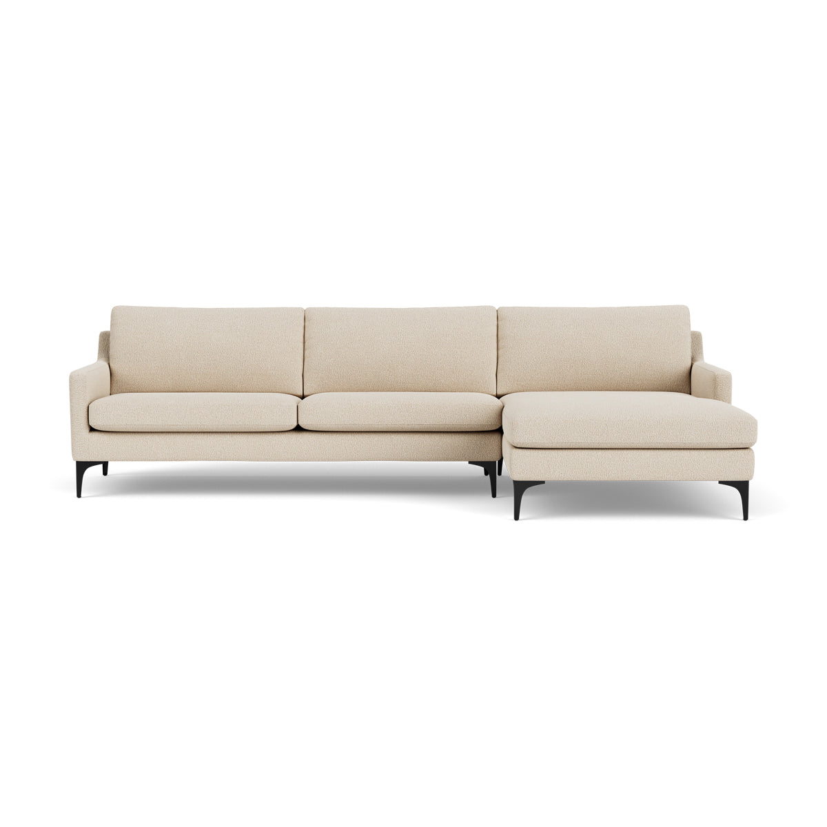 Astha Boucle Right Chaise Sofa - Modern Upholstered Sectional Couch with Chaise Lounge for Living Room, Family Room & Apartment Decor