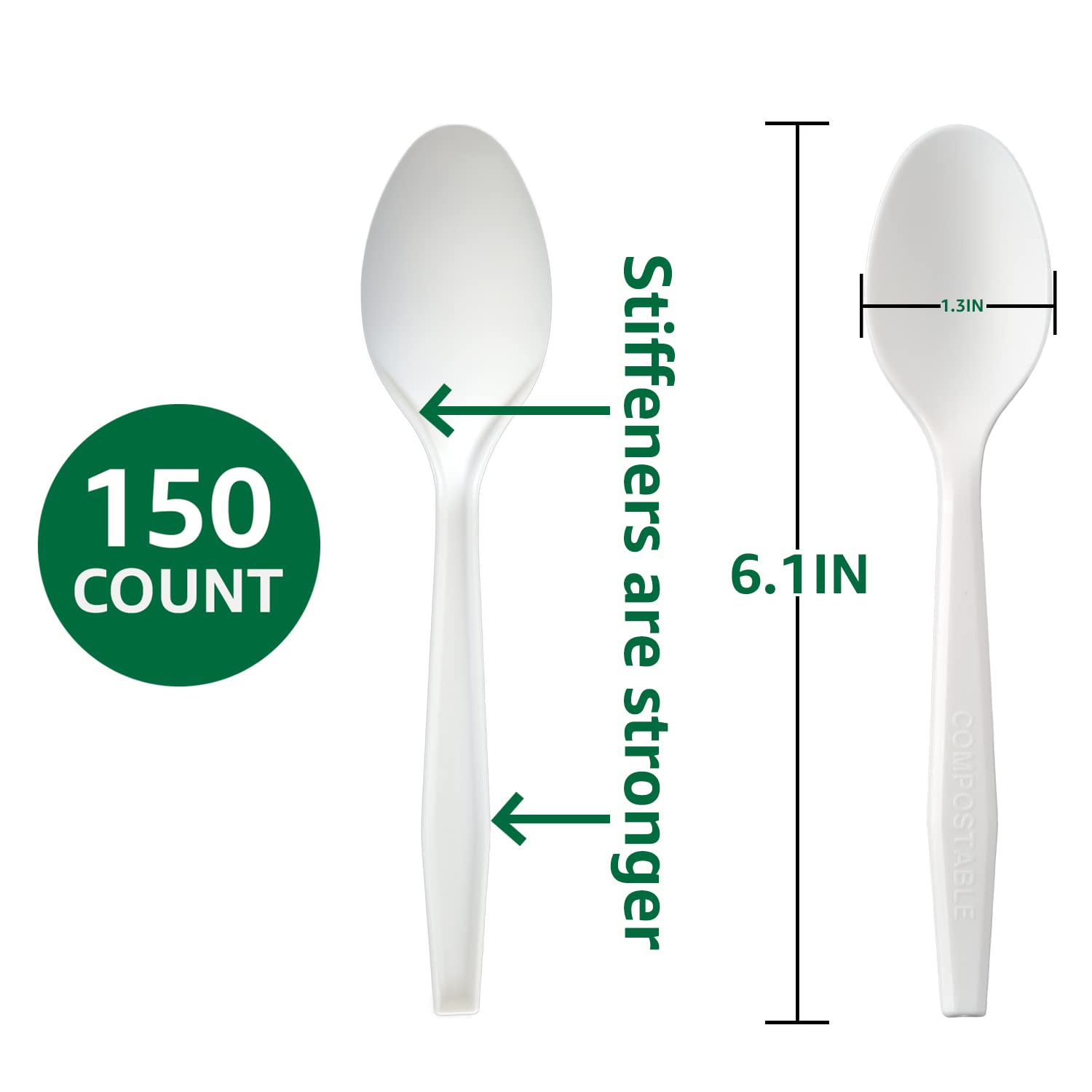 Eco-Friendly 100% Compostable Heavy Duty Flatware Set - Biodegradable Knives, Forks & Spoons for Parties, Weddings, BBQs, Picnics & Camping | Sustainable Plastic-Free Utensils for Outdoor Dining & Events