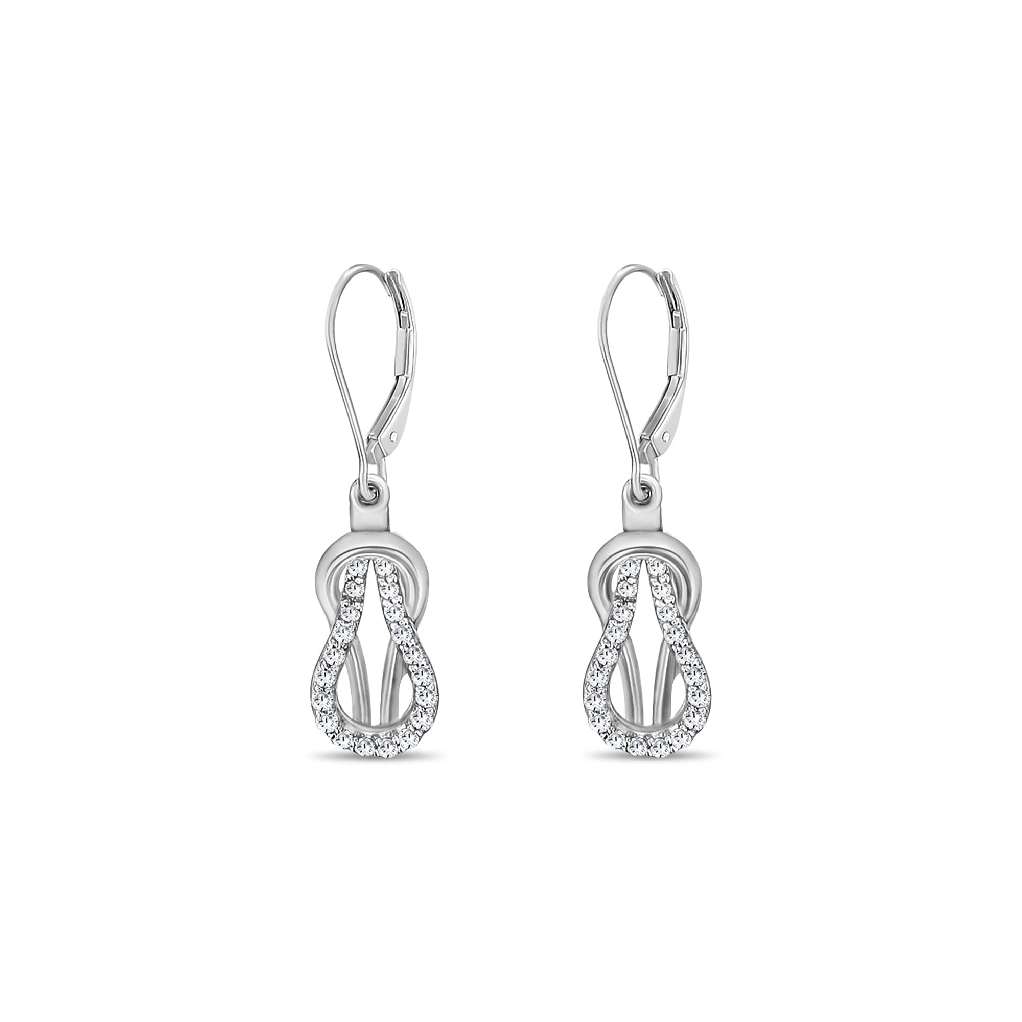 Love Knot Diamond Dangle Earrings for Women - 14K Gold Plated Elegant Drop Earrings - Perfect for Weddings, Anniversaries & Special Occasions