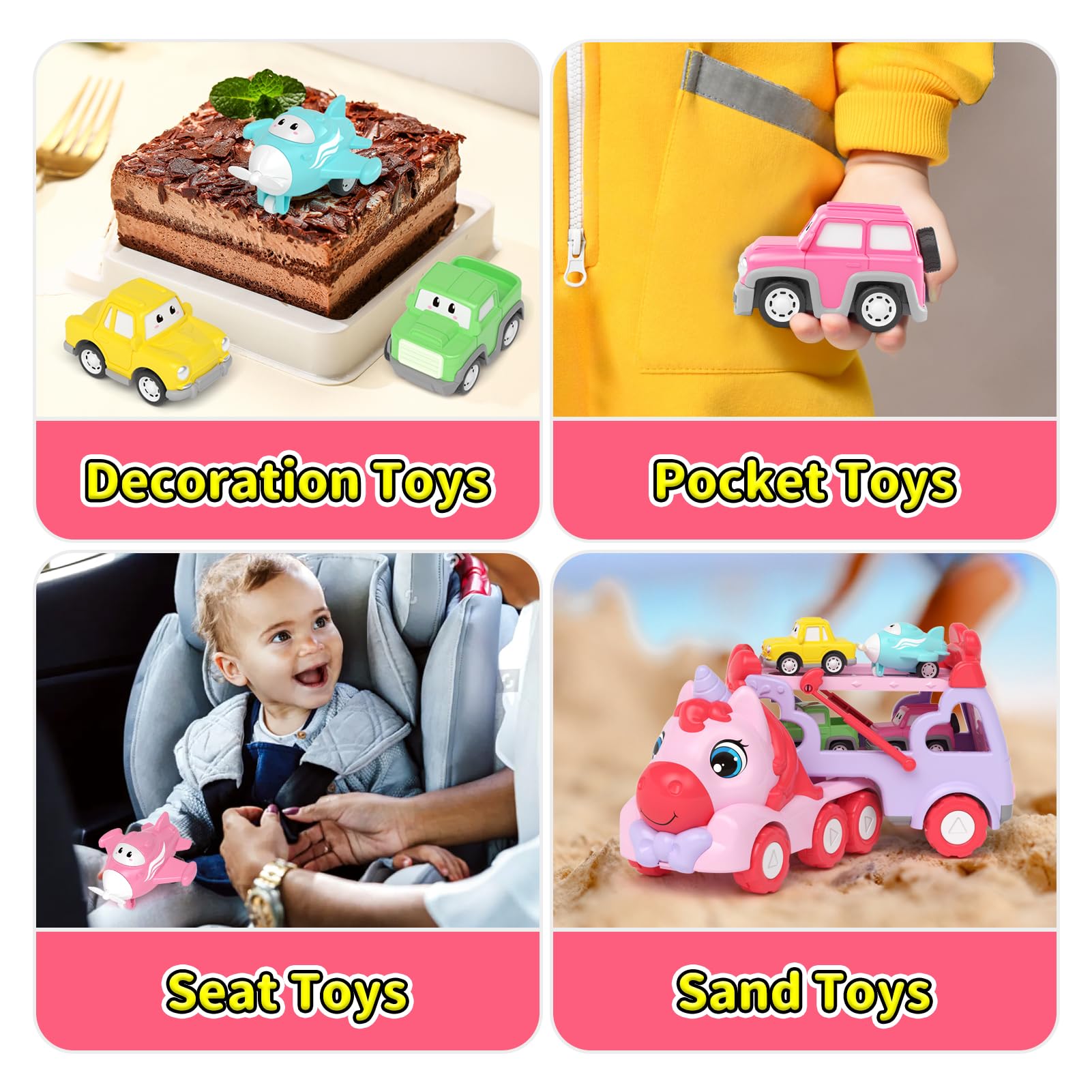 Best 7-in-1 Carrier Truck Toy for 1-3 Year Old Girls - Light & Sound Toy Cars with Music | Toddler Learning Toys for Girls Age 1-2-3 | Perfect Birthday, Christmas & Easter Gift for Toddlers | Great for Pretend Play, Early Learning & Indoor Fun