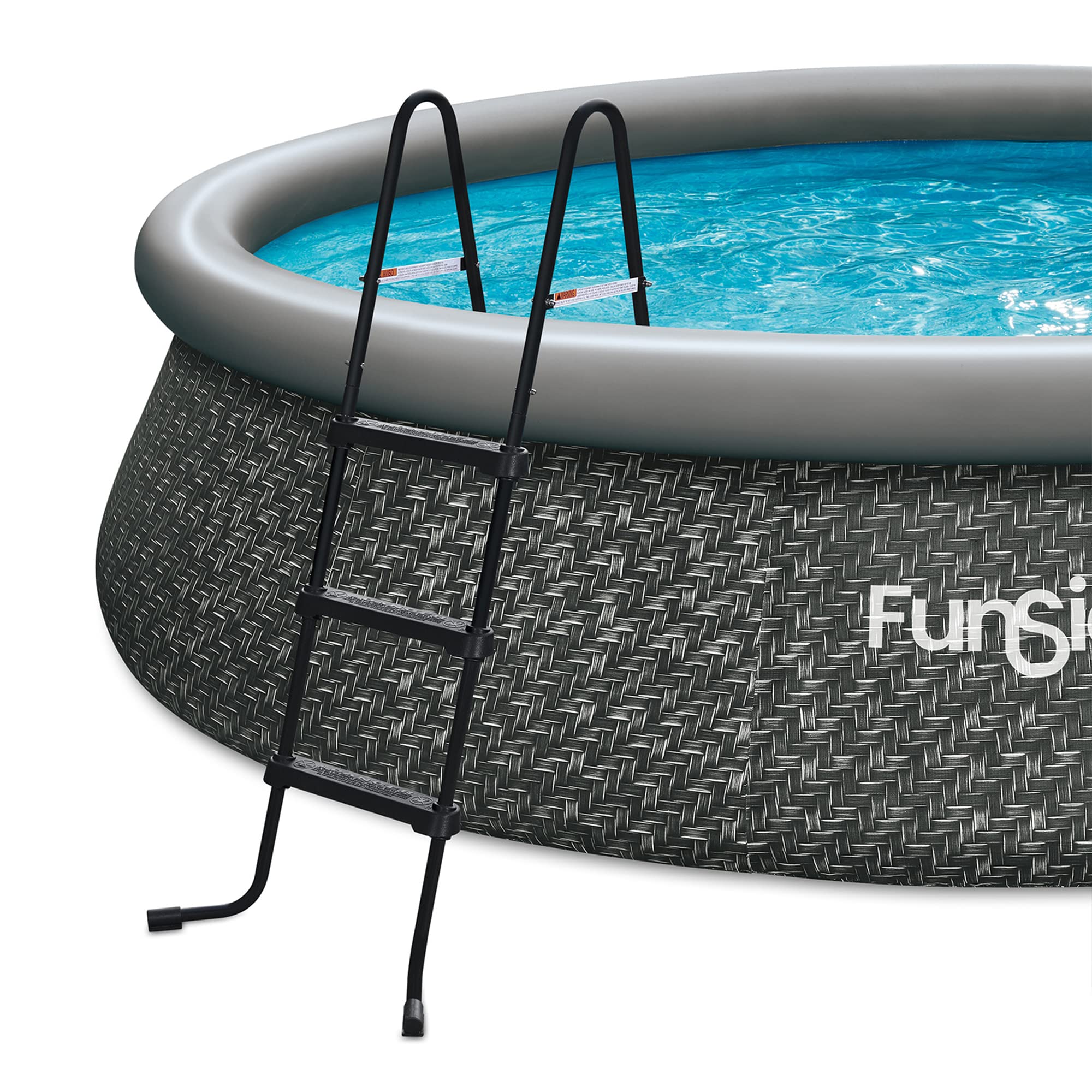 Funsicle SureStep 36 Inch 3-Step Lightweight Plastic Above Ground Pool Ladder with QuickSet 10' x 30