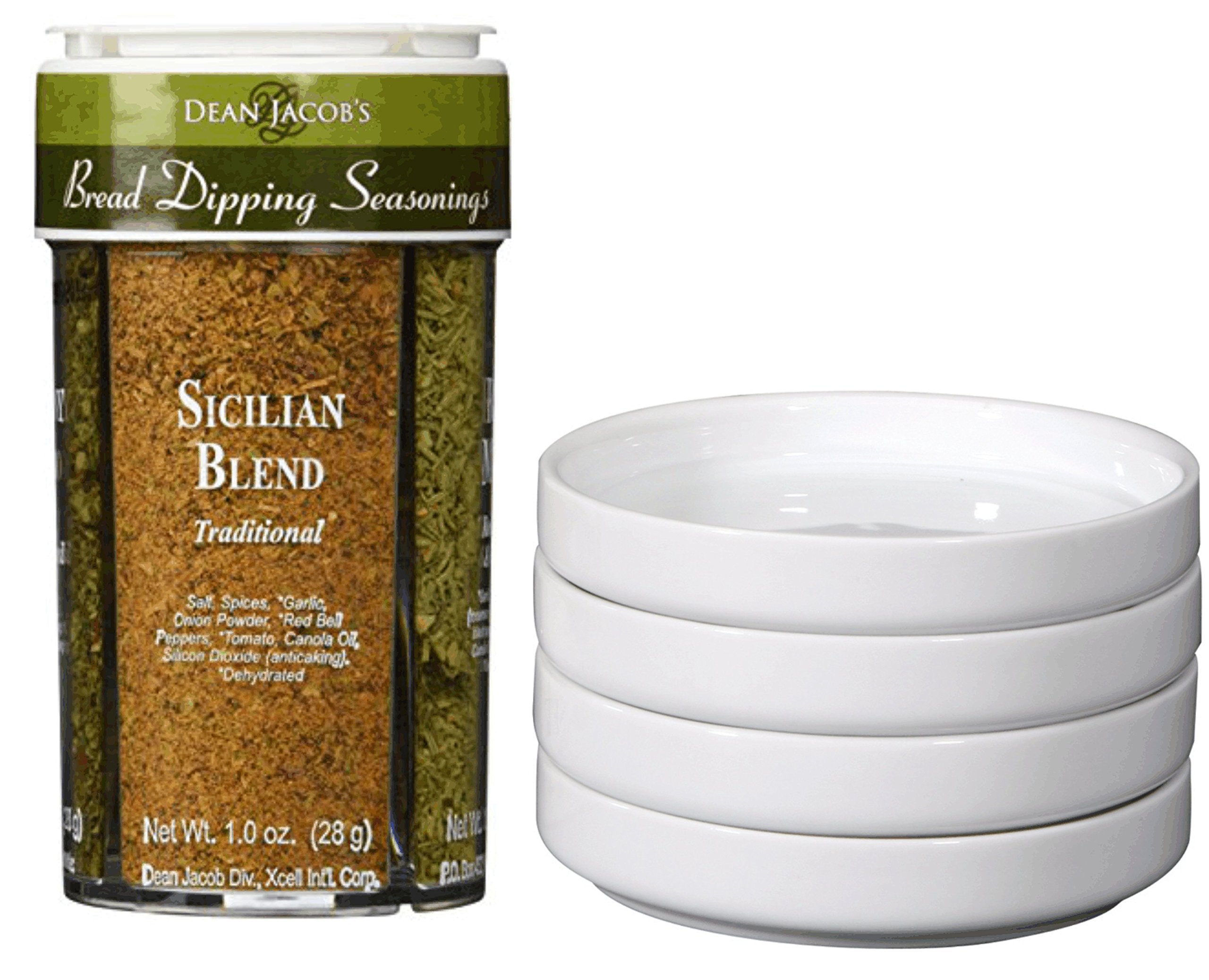 Dean Jacob's Porcelain 5-Piece Bread Dipping Set - Elegant Olive Oil & Balsamic Vinegar Serving Platter with Small Bowls - Perfect for Entertaining, Dinner Parties & Italian Cuisine