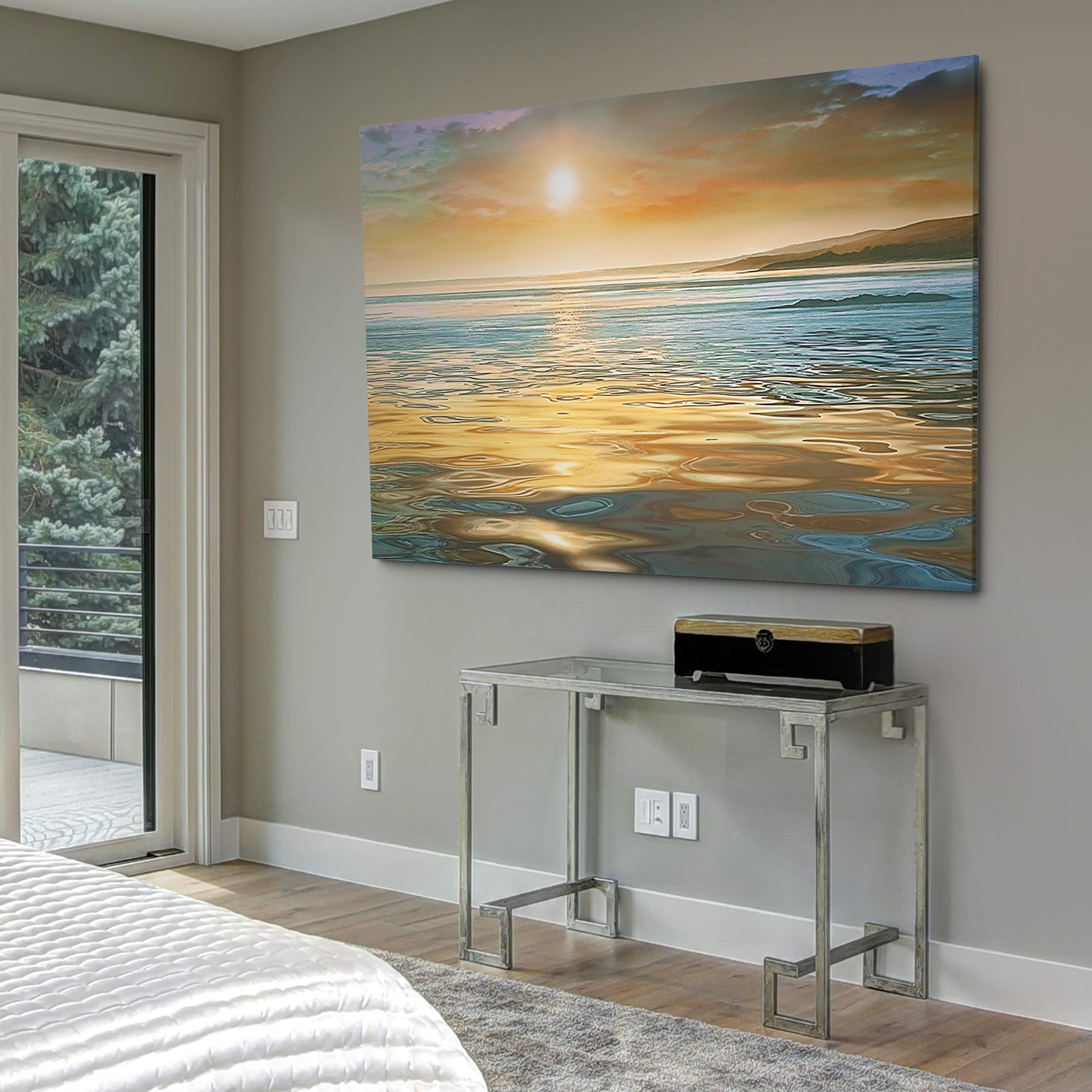 Sunset Evening Calm Art Wall Décor - Premium Canvas Print for Home, Office, Bedroom & Living Room - 24x36 Inches - Perfect for Relaxing Spaces & Meditation Rooms