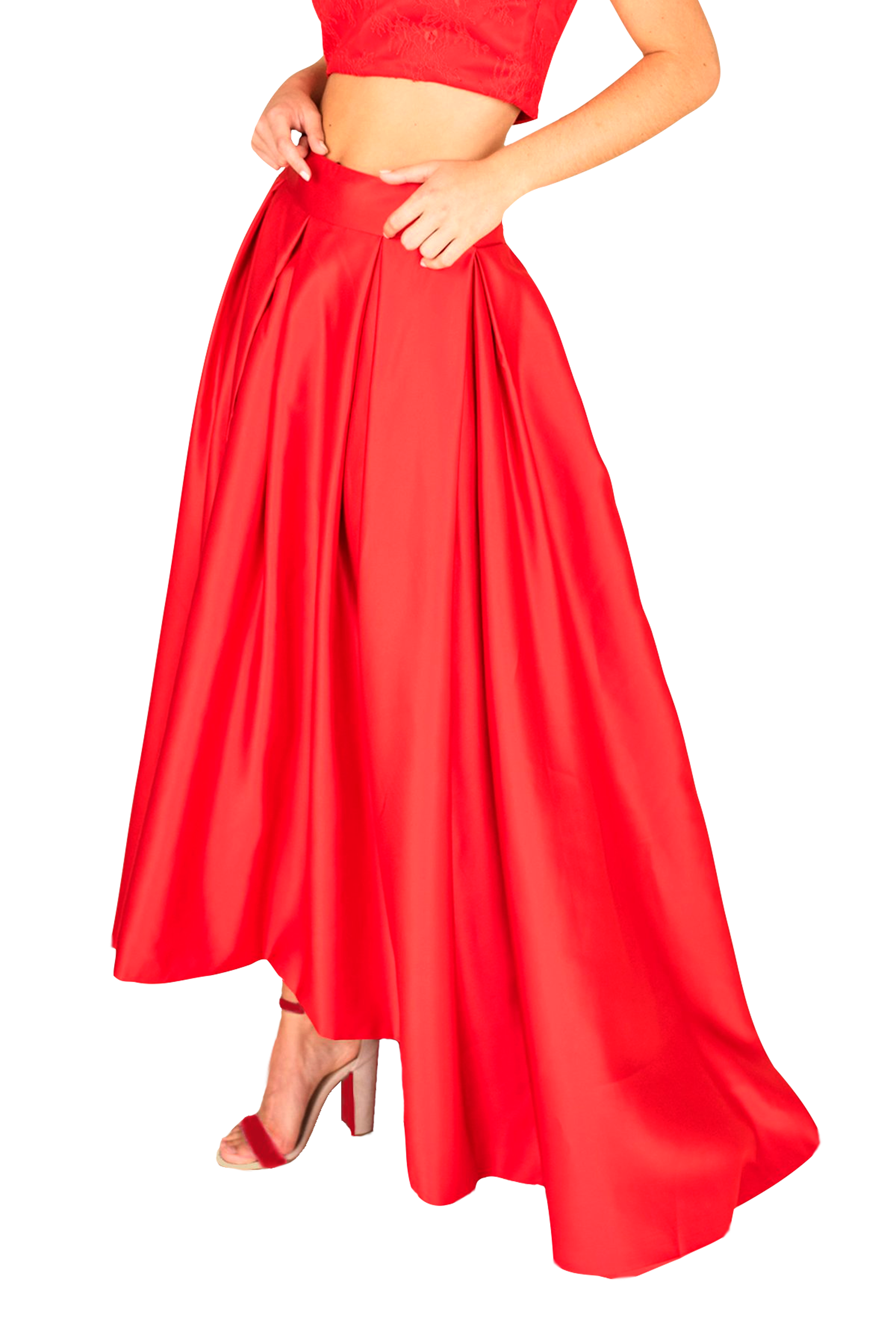 Elegant Women's Formal Train Skirt & Lace Top Combo Dress for Weddings, Parties & Special Occasions