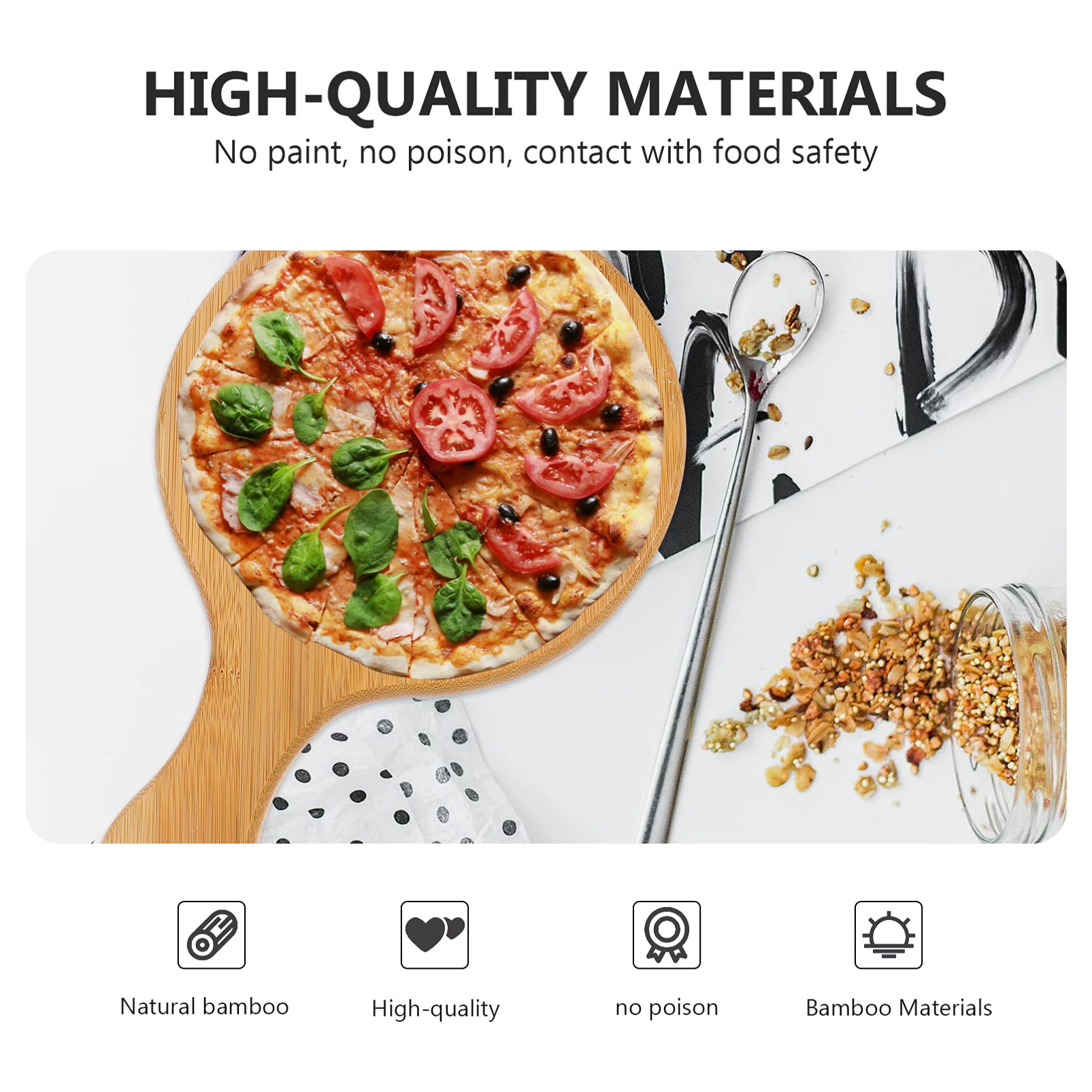 Cabilock 1-Piece Round Wooden Serving Board - Perfect for Appetizers, Crackers, Bread, Pizza, Desserts & Sushi | Bamboo Wood Tray for Coffee Table, Party Platter & Charcuterie Display