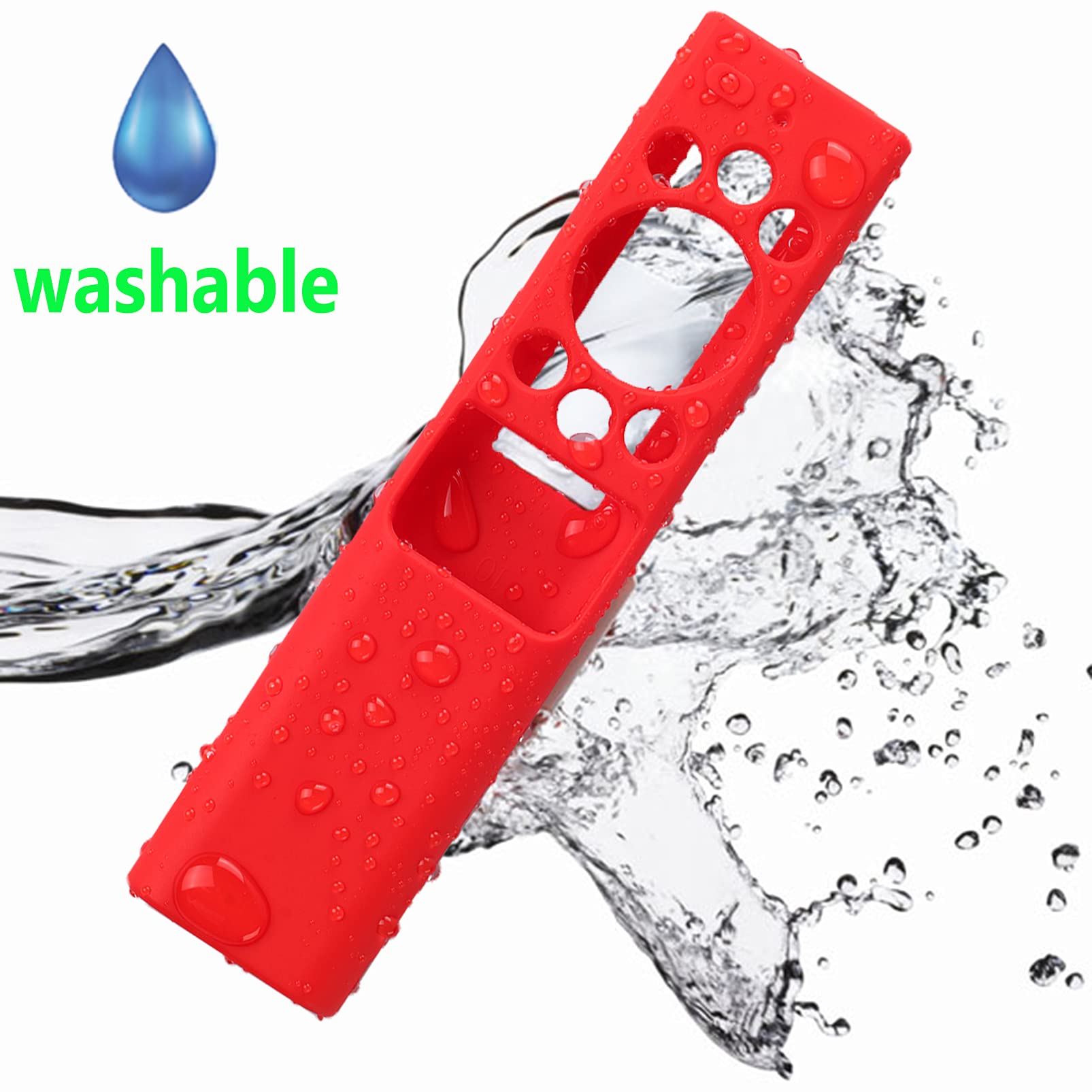 Shockproof Silicone Cover Case for Samsung Solar TV Remote Control BN59 Series 2021 - Lightweight Protective Sleeve (Red) | Perfect for Home Entertainment & Smart TV Use