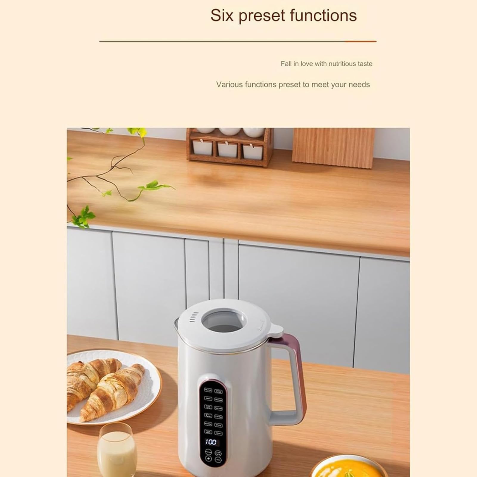 Smart Touch Nut Milk Maker with 10 Stainless Steel Blades - 110V US Plug Soy Milk Machine for Home Kitchen - Perfect for Almond Milk, Oat Milk & Healthy Plant-Based Drinks