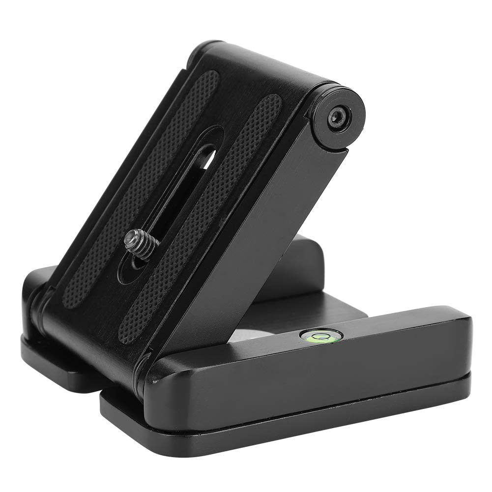 Tbest Black Z Flex Tilt Folding Quick Release Plate - Adjustable Flex Tilt Head Z Mount Bracket Stand for Tripod Camera - Perfect for DSLR, Mirrorless Cameras, Video Shooting & Photography