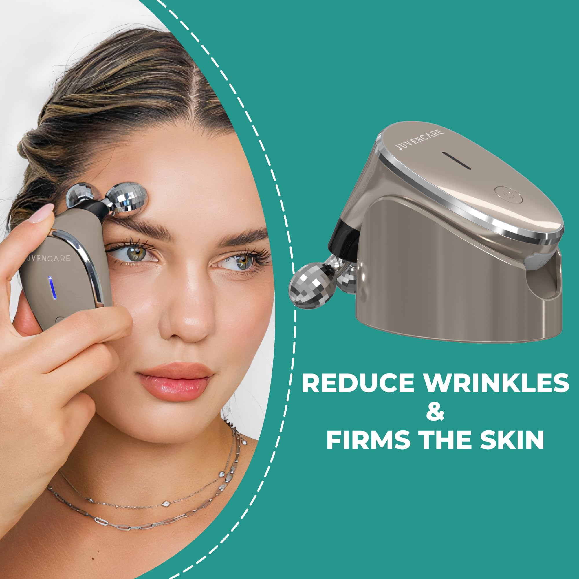 6-in-1 Advanced Microcurrent Facial Device for Anti-Aging & Skin Rejuvenation - Bronze | Boosts Skincare Product Absorption | Perfect for At-Home Spa Treatments & Professional Skin Therapy