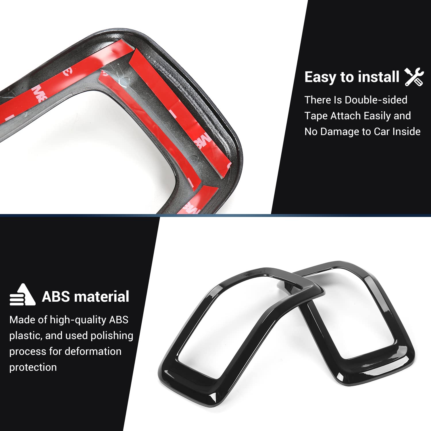 JeCar ABS Grille Inserts & Trim Kit for 2014-2018 Jeep Cherokee KL - Black | Front Grill Cover Upgrade for Off-Road & Street Style