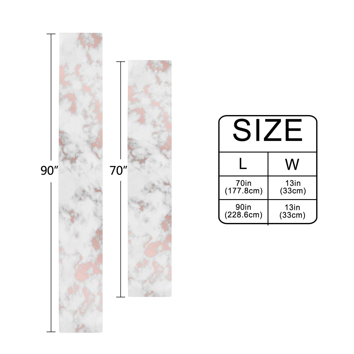 MOYYO 13x70 Inch Marble & Rose Gold Table Runner - Elegant Polyester Tablecloth for Wedding, Birthday, Engagement Party Decor - Perfect for Dining Tables, Coffee Tables, and Home Decoration