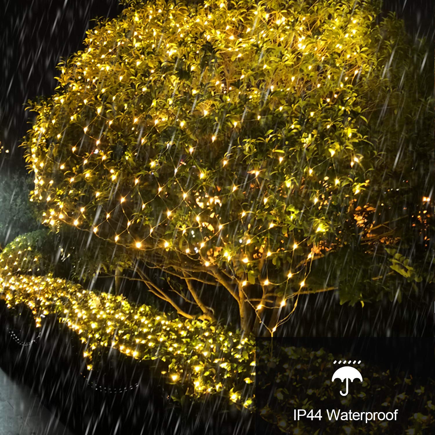 Solar Powered Outdoor String Lights - 15 x 5ft Waterproof Mesh Lights with Remote Control for Garden, Lawn, Fence, Patio & Indoor Decor (Warm White) | Perfect for Backyard Parties, Christmas Decorations & Wedding Lighting