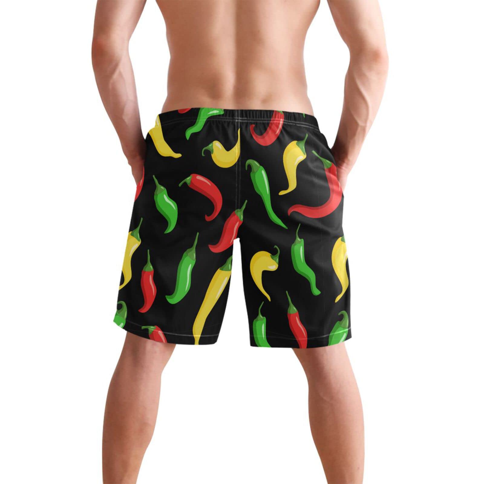 Boccsty Men's Quick Dry Swim Trunks - Green Alien Pattern Beach Shorts with Mesh Lining | Summer Bathing Suits for Swimming, Surfing & Pool Parties