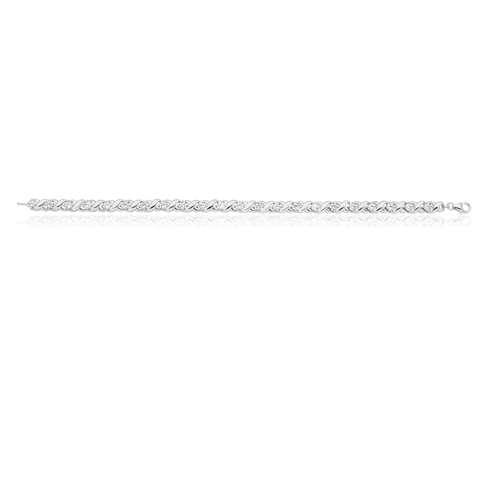 19cm Sterling Silver Cubic Zirconia Fashion Bracelet for Women - Elegant Jewelry Gift for Birthday, Anniversary & Special Occasions
