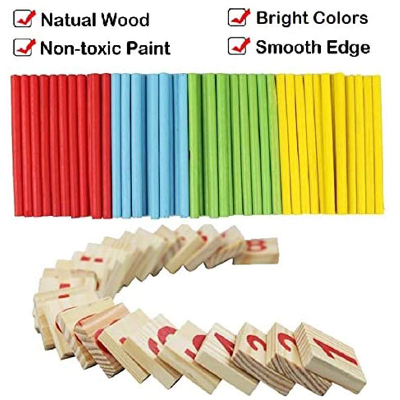 Montessori Math Counting Blocks and Sticks - Wooden Number Manipulatives for Kids Learning | Homeschool & Classroom Math Supplies | Educational Toys for Toddlers with Storage Tray | Perfect for Counting Practice, Early Math Skills & Hands-on Learning Activities