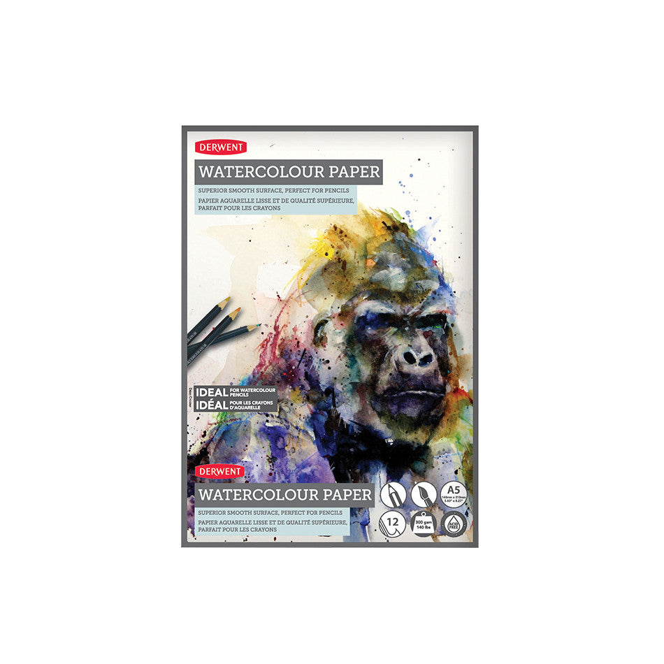 Derwent Watercolour Pad A5 - Premium Sketchbook for Artists, 30 Sheets, 200gsm, Cold Pressed Texture - Perfect for Watercolor Painting, Sketching & Mixed Media Art