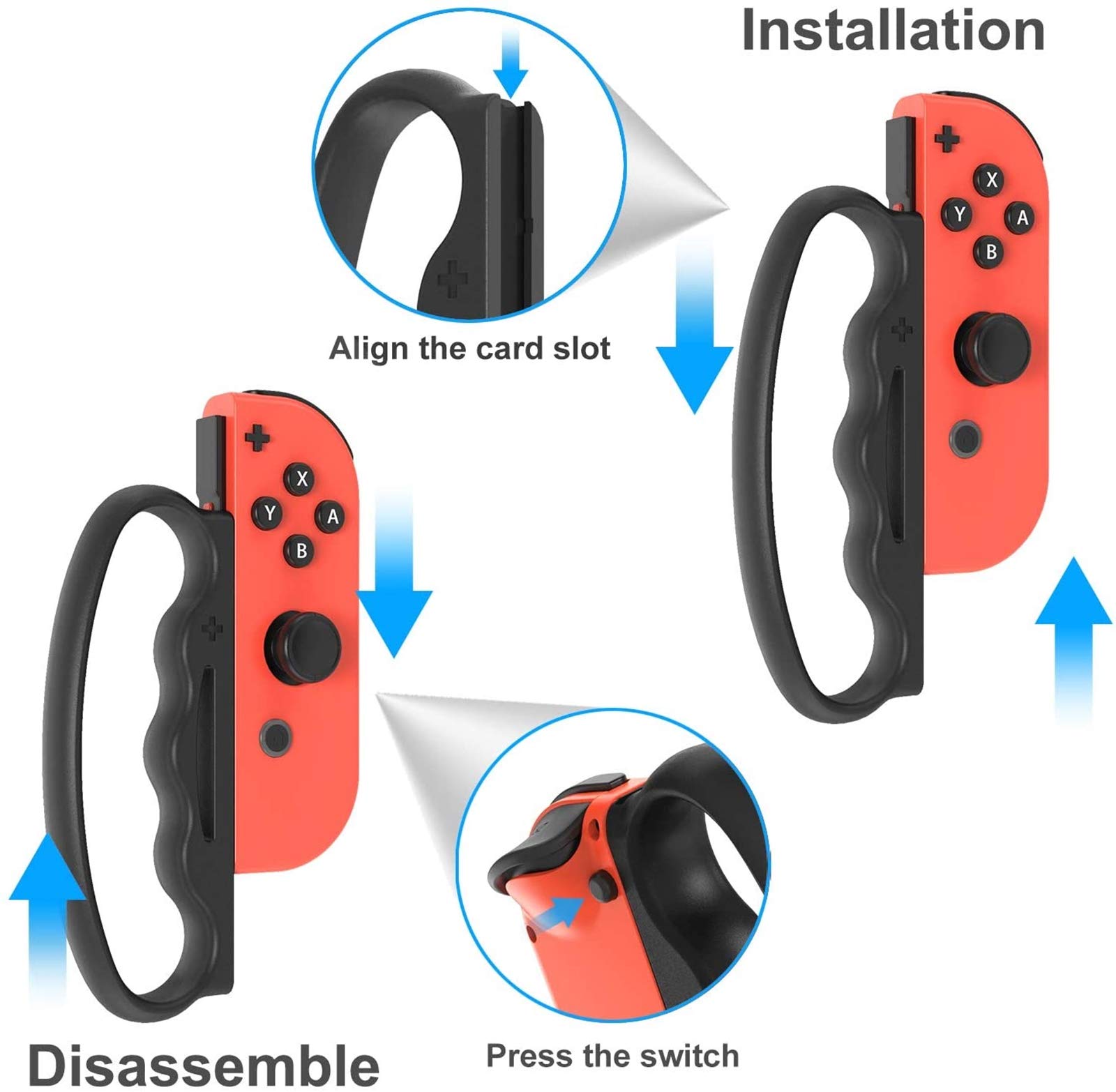 FANPL Upgraded Fitness Boxing Hand Grips for Nintendo Switch & OLED Model JoyCon - 2 Pack (Black) - Ergonomic Controller Accessories for Adults & Kids - Perfect for Ring Fit Adventure, Just Dance & VR Gaming