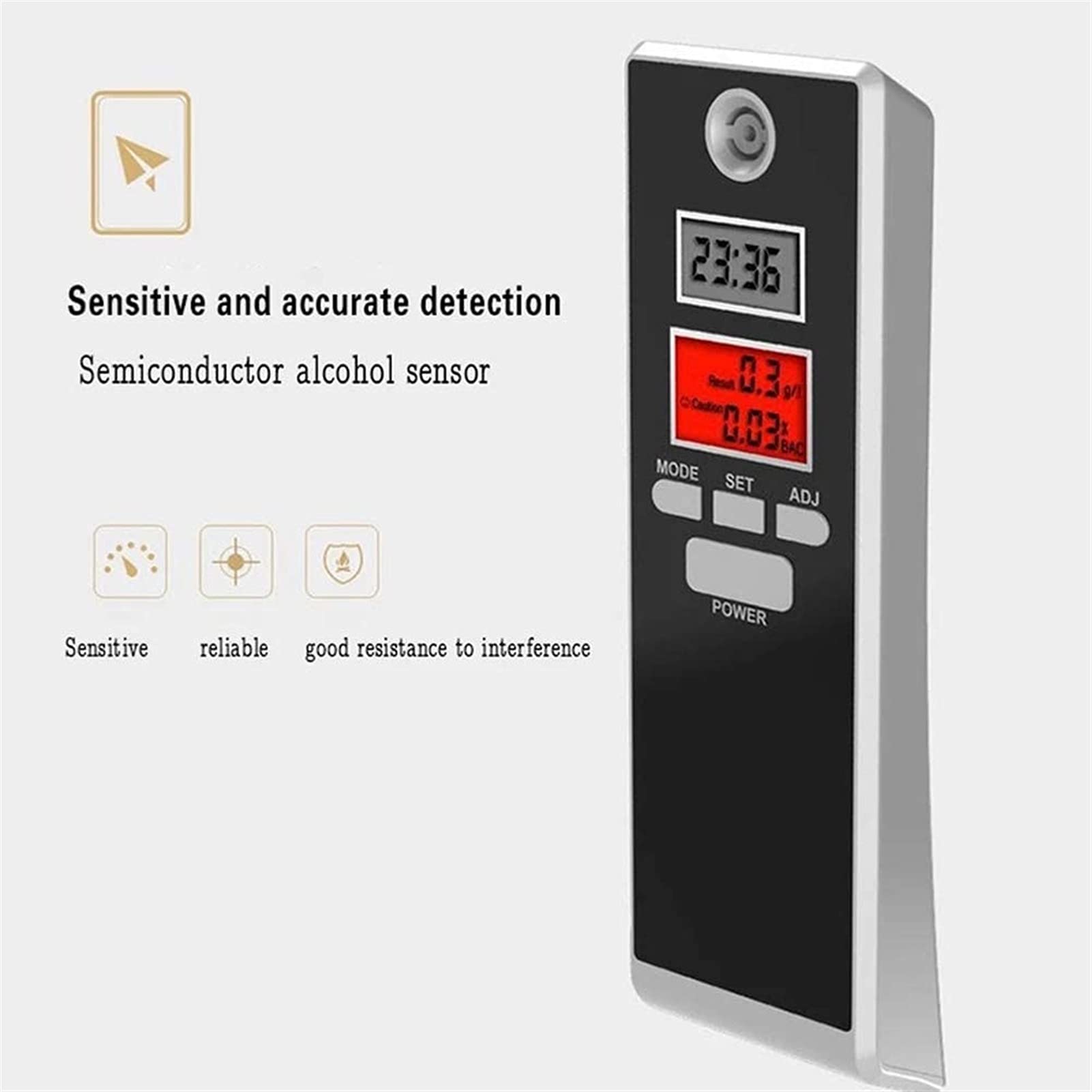 Professional Breathalyzer Alcohol Tester - Portable LCD Digital Breath Alcohol Detector with Fast Response for Personal & Workplace Safety | Home, Car, Party & Law Enforcement Use
