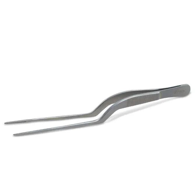 JB Prince Offset Fine Tip Tweezer - Precision Stainless Steel Tweezers for Jewelry Making, Electronics Repair & Eyelash Extensions