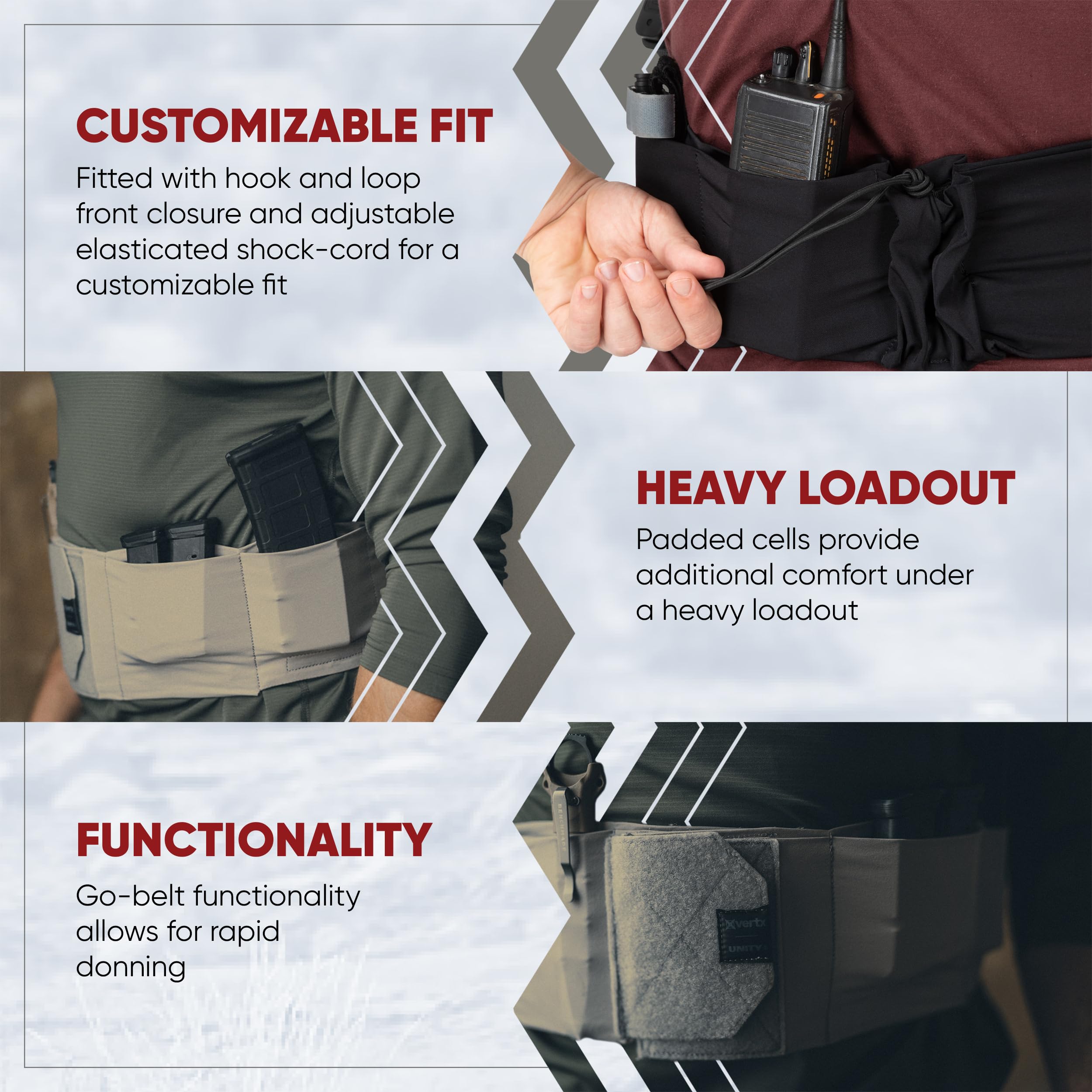 Vertx Men's Clutch Unity Tactical Belt - Modular Mission Belt for Concealed Carry | Gun Holster & Radio Mag Pouch | Durable CCW Gear for Outdoor, Tactical & Everyday Use
