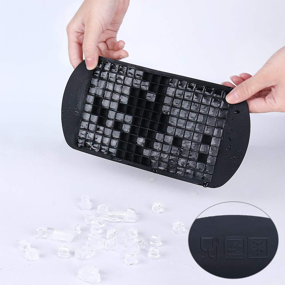 Baixikly 2-Pack Square Ice Cube Trays - 160 Mini Grids for Whiskey, Cocktails & Baby Food | Perfect for Freezer, Parties & Home Bars