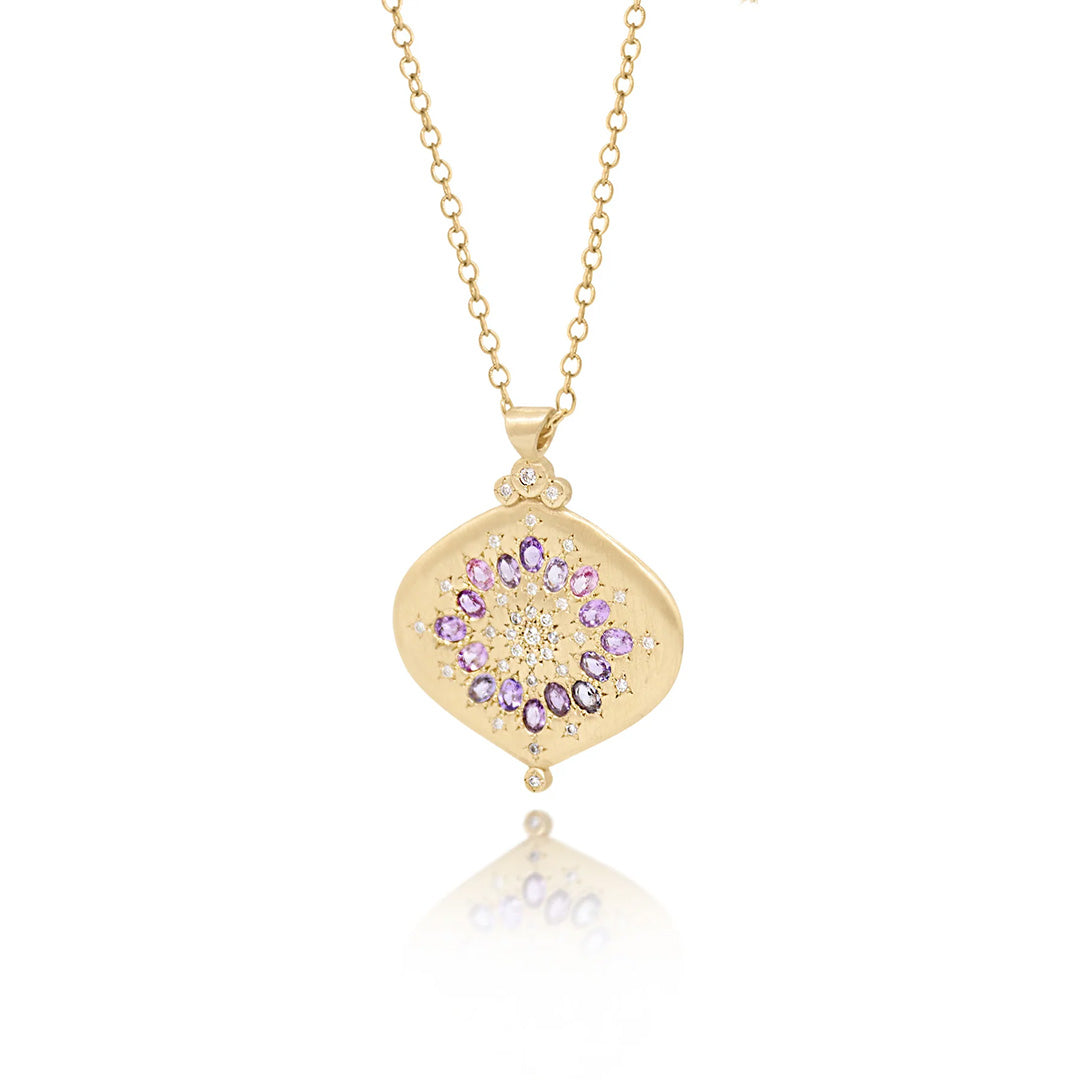 Multi-Color Sapphire Nectar Pendant Necklace for Women - Elegant Gemstone Jewelry Gift for Birthday, Anniversary & Special Occasions