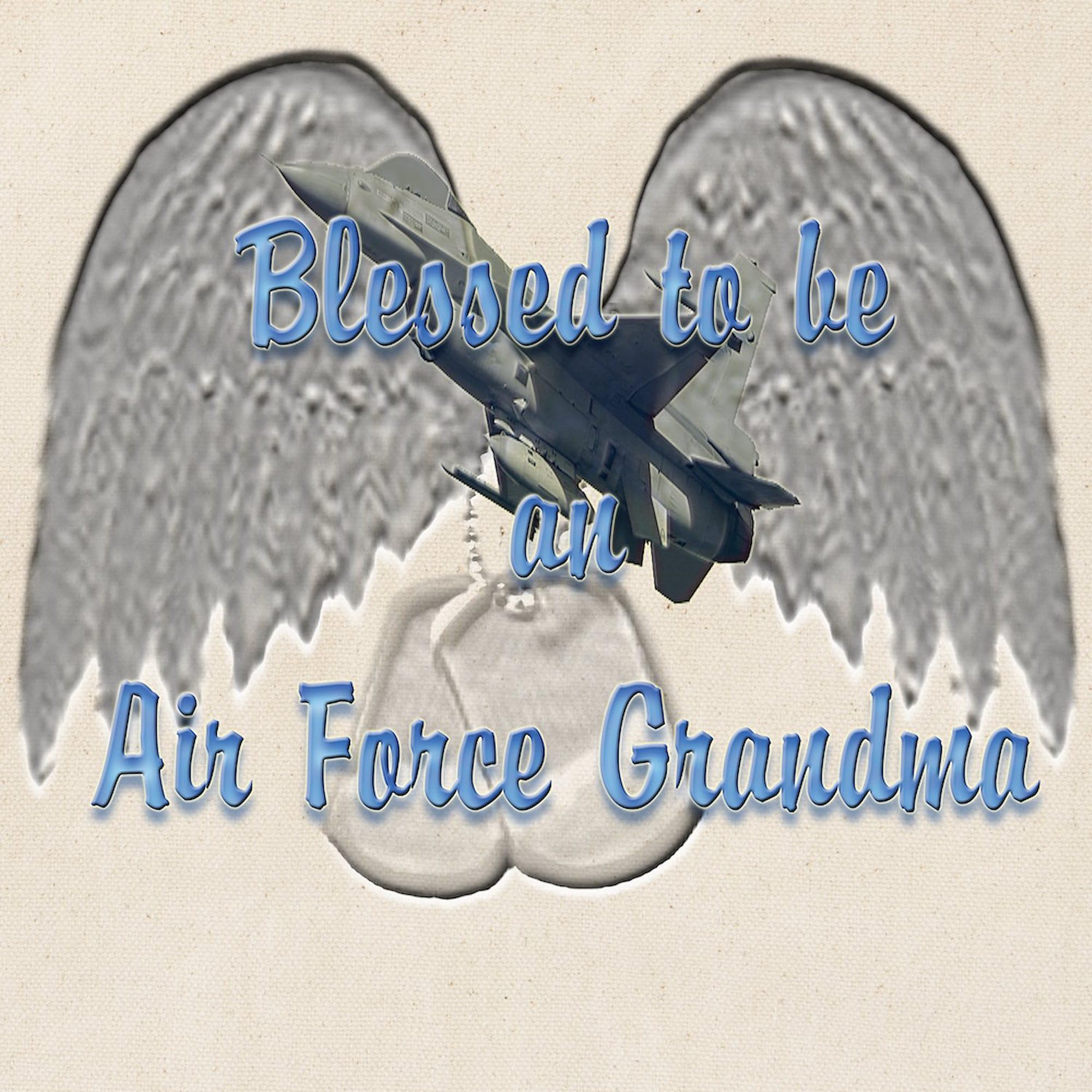 Blessed Air Force Grandma Tote Bag - Natural Canvas Reusable Shopping Bag for Military Families | Perfect for Groceries, Beach Trips & Proud Grandma Outings