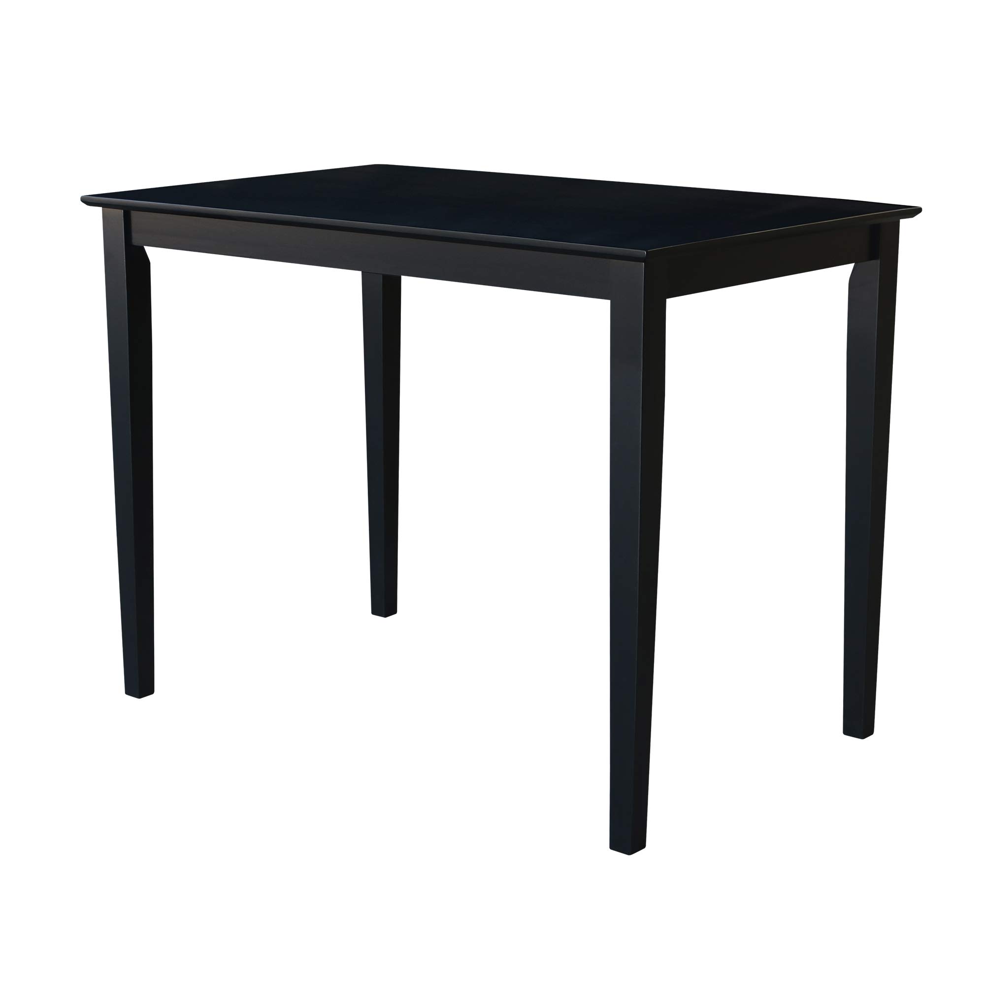 International Concepts Solid Wood Dining Table with Shaker Legs - 48 x 30 x 36 Inches, Black - Perfect for Dining Rooms, Kitchens & Small Spaces
