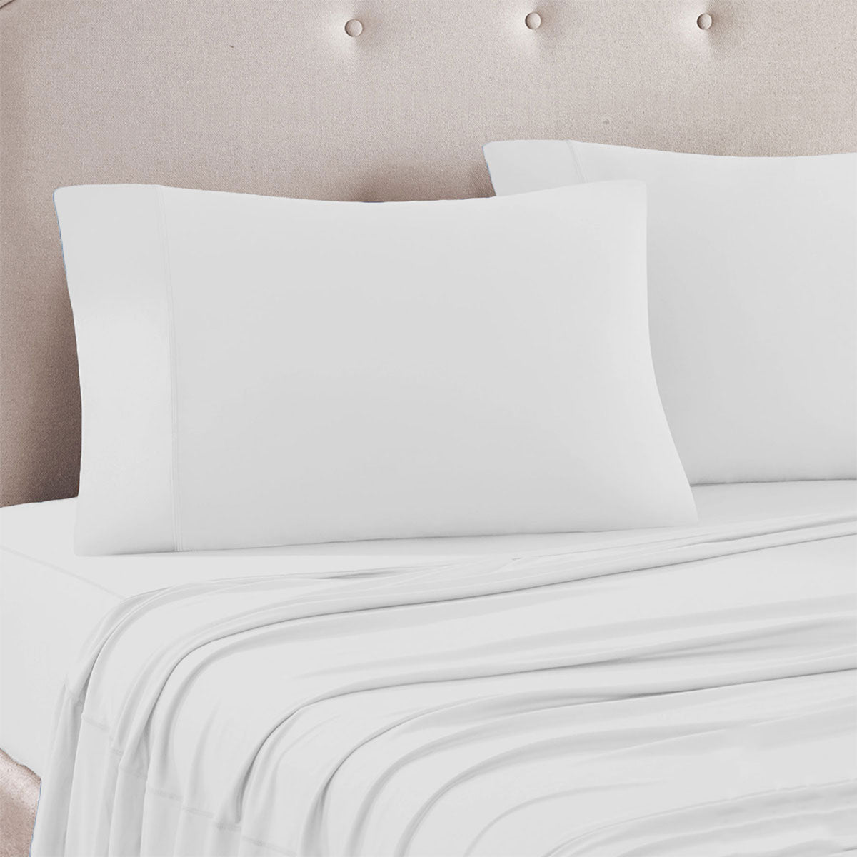 Art Terrace Queen Size Microfiber Sheet Set - 33cm Wall White - Ultra Soft Bedding for Hotels, Guest Rooms & Home Decor