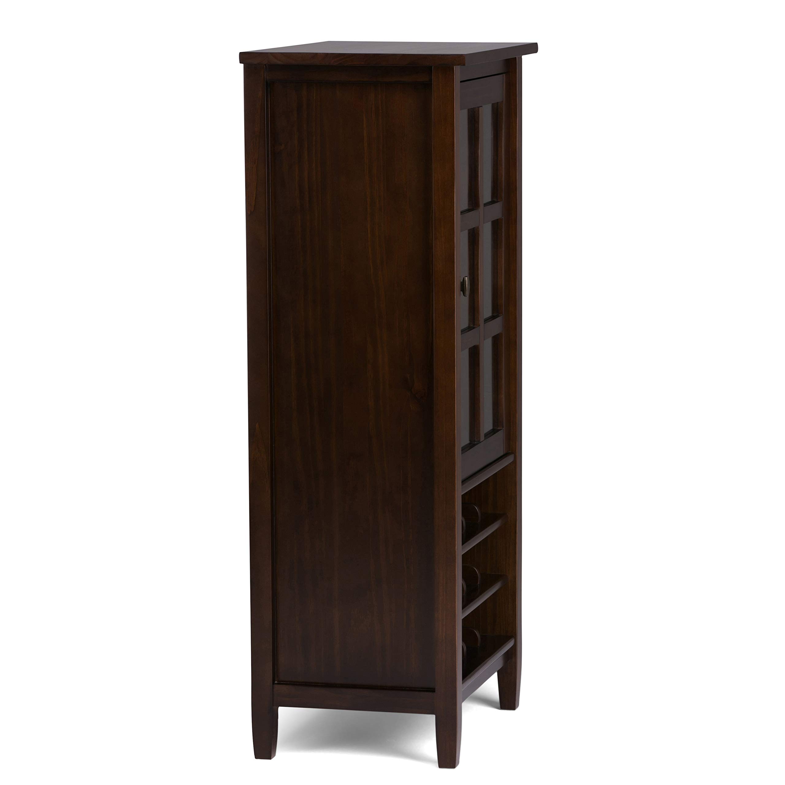 SIMPLIHOME 23 Inch Solid Wood Transitional Wine Rack - High Capacity Storage in Warm Tobacco Brown | Perfect for Living Room, Dining Room & Kitchen Decor | Ideal for Wine Bottle Organization & Stylish Home Display