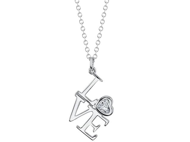 Elegant Love Necklace with Bezel Set Diamond - Perfect for Valentine's Day Gifts & Romantic Occasions
