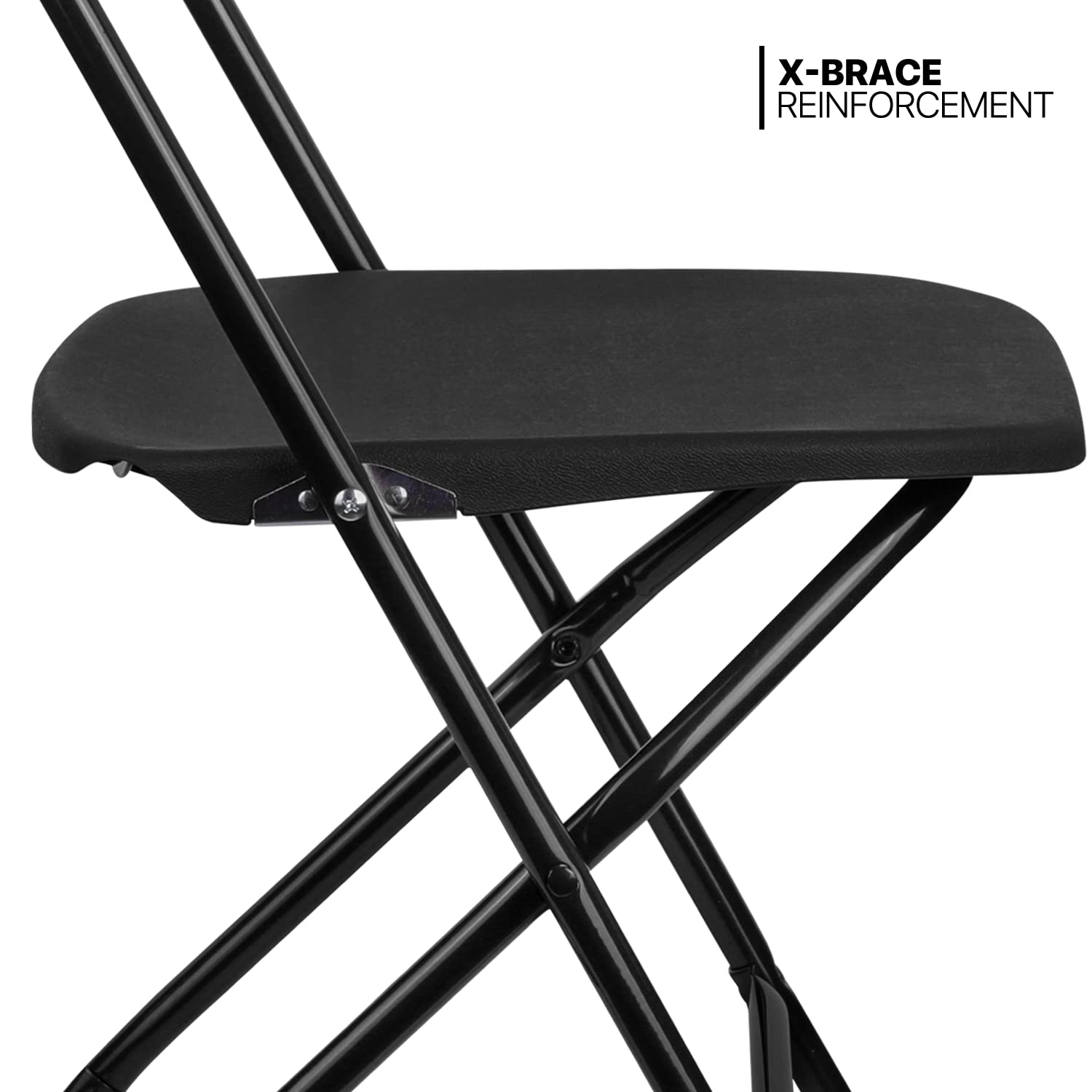 MoNiBloom Heavy Duty Folding Table & 10-Piece Stackable Plastic Chair Set - Round Indoor/Outdoor Event Furniture with Fan Back Design for Patio, Garden, Party & Camping Use