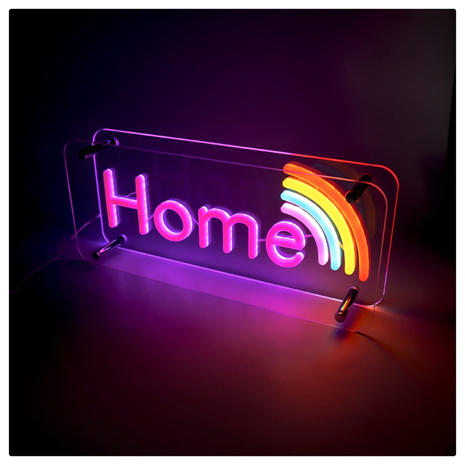 BMEA Rainbow Neon Sign - LED Art Décor Night Light for Bedroom, Home, Party & Gift | Wall Decor, Game Room Lighting, Bar Sign, TikTok Background