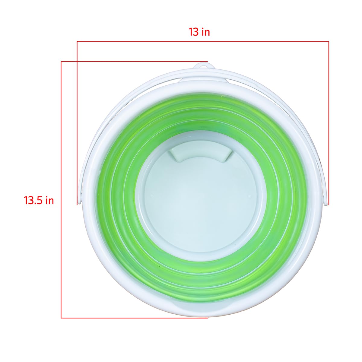 Pine-Sol Collapsible Bucket 2.6 Gallon - Foldable Plastic Pail for Cleaning, Car Washing, Outdoor & Camping - Portable Round Tub with Handle - Ideal for Home, Garage, RV & Travel Use