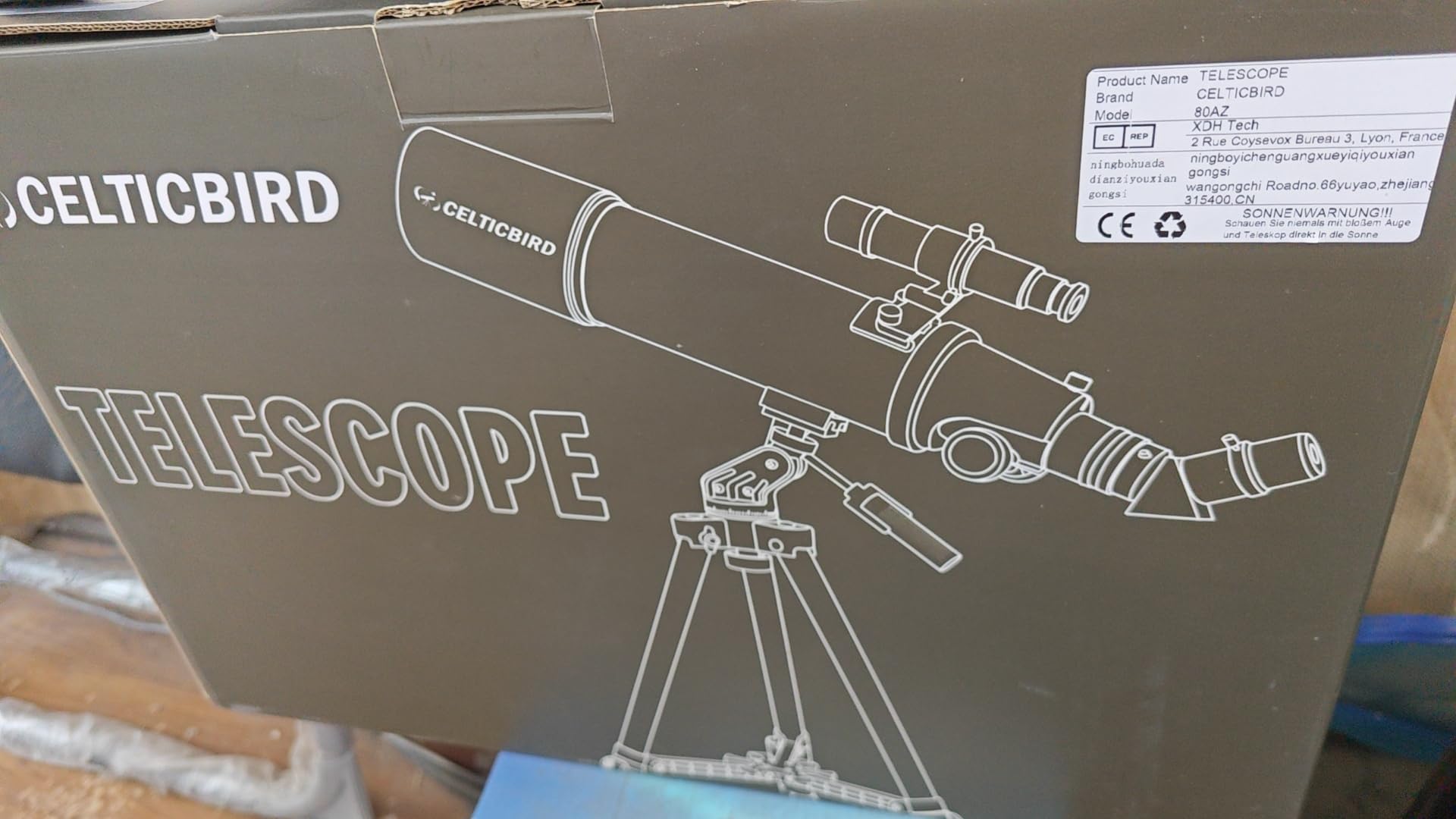 Celticbird 80mm Aperture 600mm Refractor Telescope for Astronomy - Portable Travel Telescope with AZ Mount, Backpack & Phone Adapter for Adults, Kids & Beginners (80600) - Perfect for Stargazing, Moon Observation & Outdoor Adventures