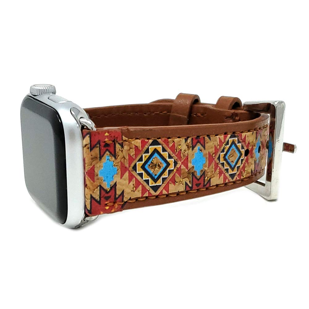Emulily Compatible with Apple Watch Band 38mm 40mm - Western Navajo Style Leather Strap for Women & Men | Perfect for Casual Wear, Office & Outdoor Activities