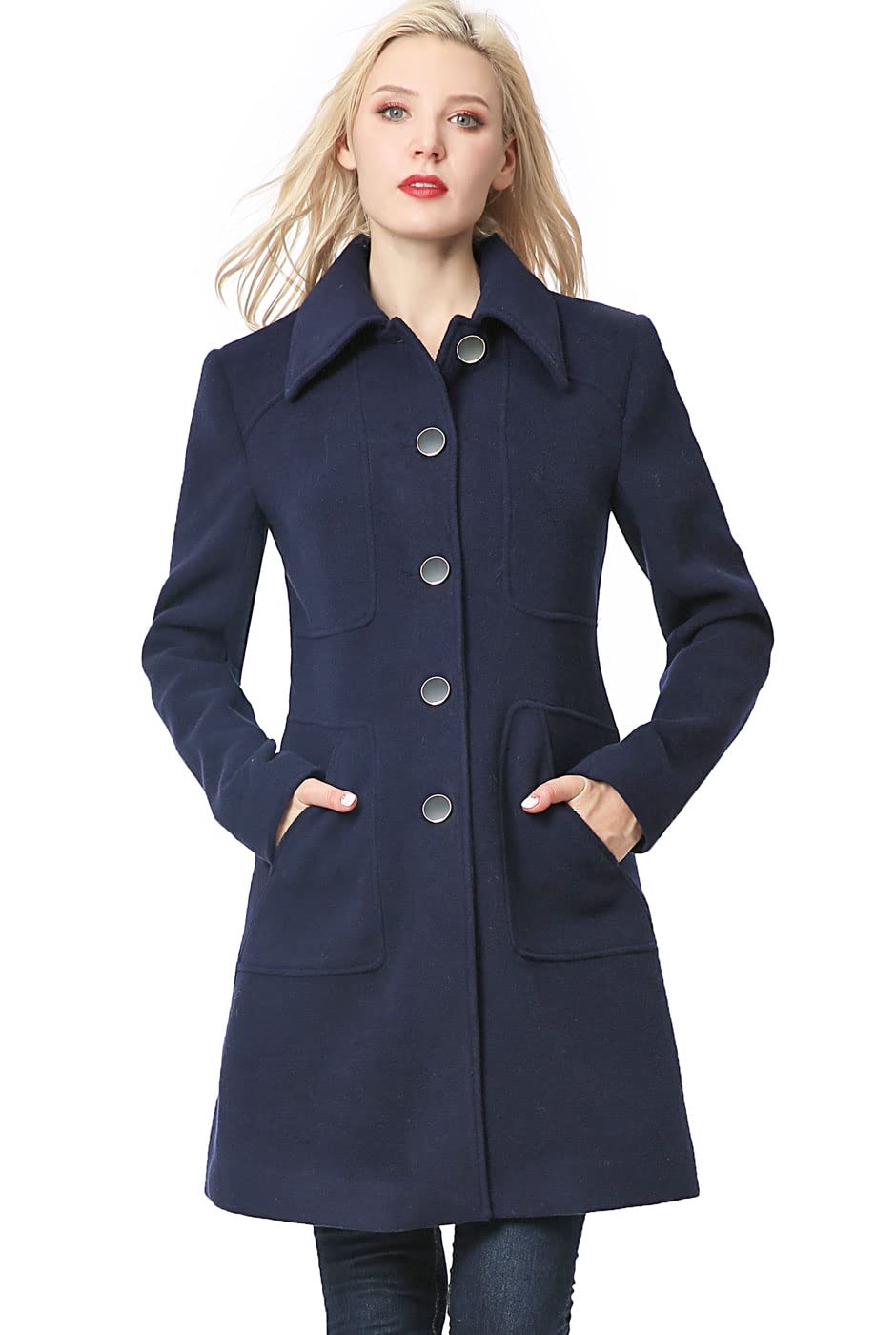 BGSD Women's Anna Wool Blend Walking Coat - Warm Winter Trench Coat for Women, Plus Size & Petite Options Available | Perfect for Outdoor Activities, Commuting & Travel